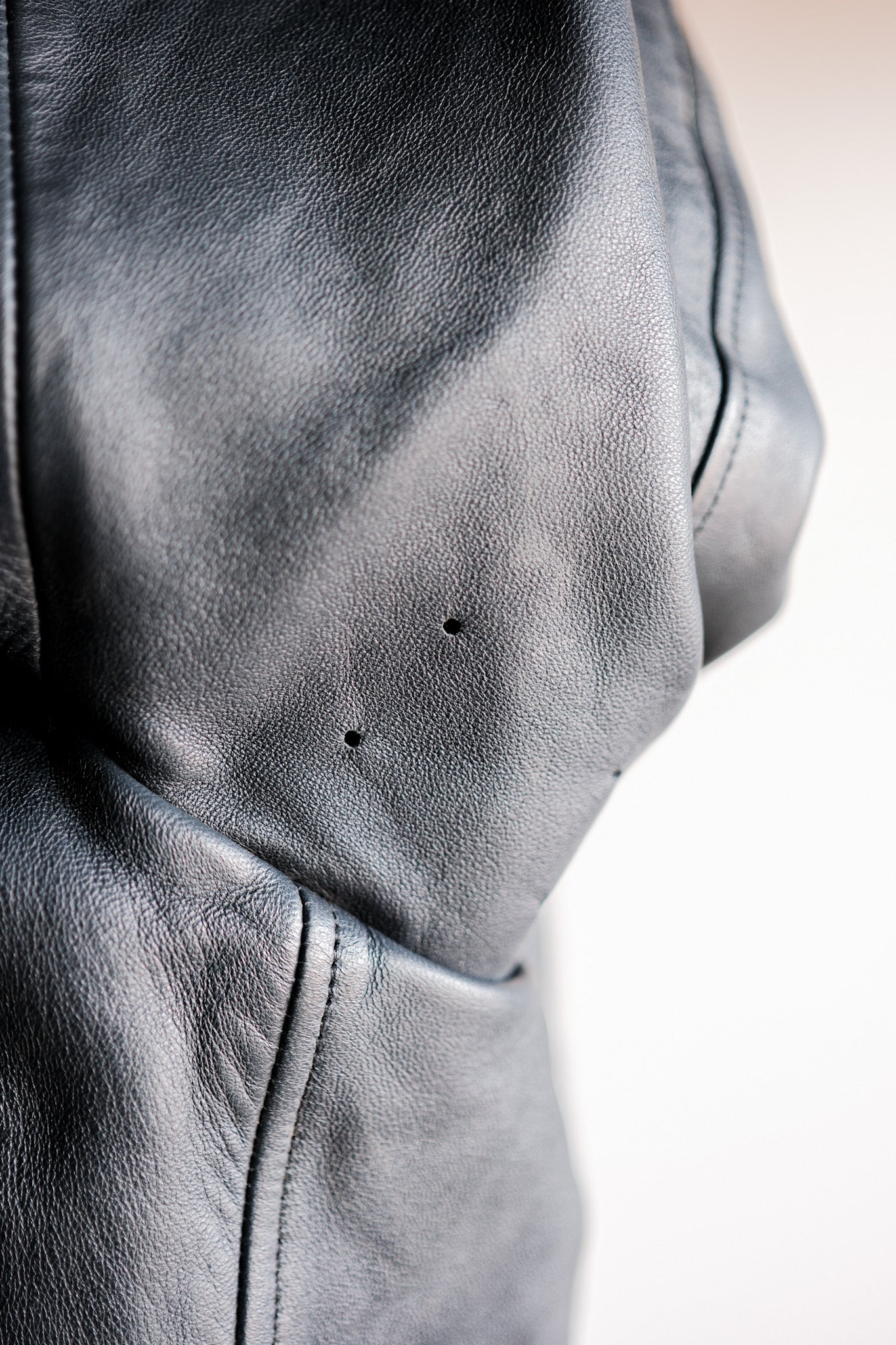 【~70's】French Air Force Pilot Leather Jacket With Chin Strap Size.100L