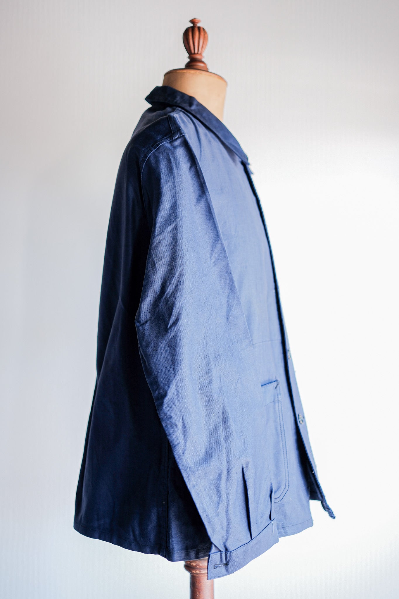 【~50's】French Vintage Blue Thin Twill Work Jacket "Vulcain" "Dead Stock"