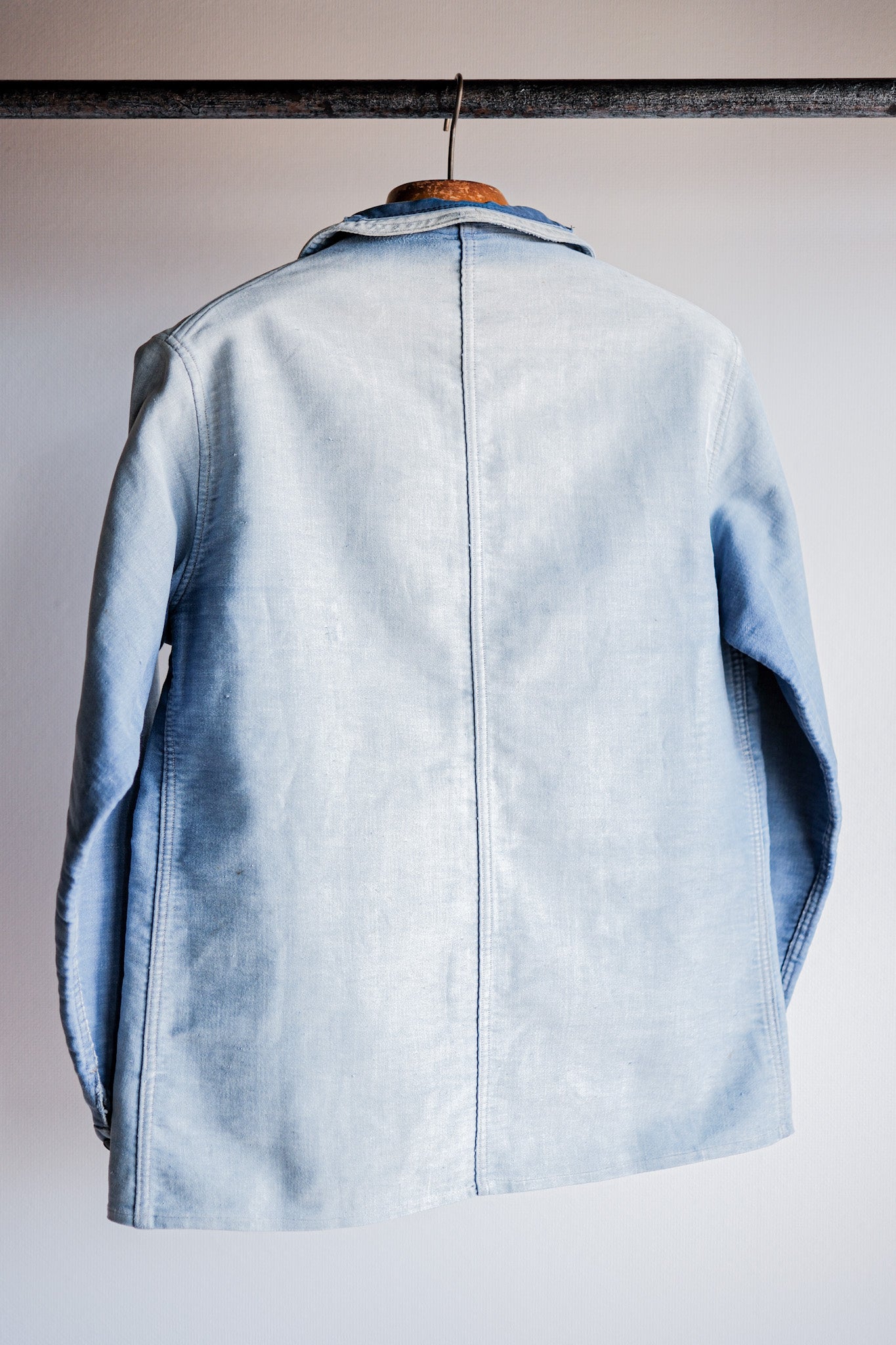 【~40's】French Vintage Blue Moleskin Work Jacket "4 Buttons"