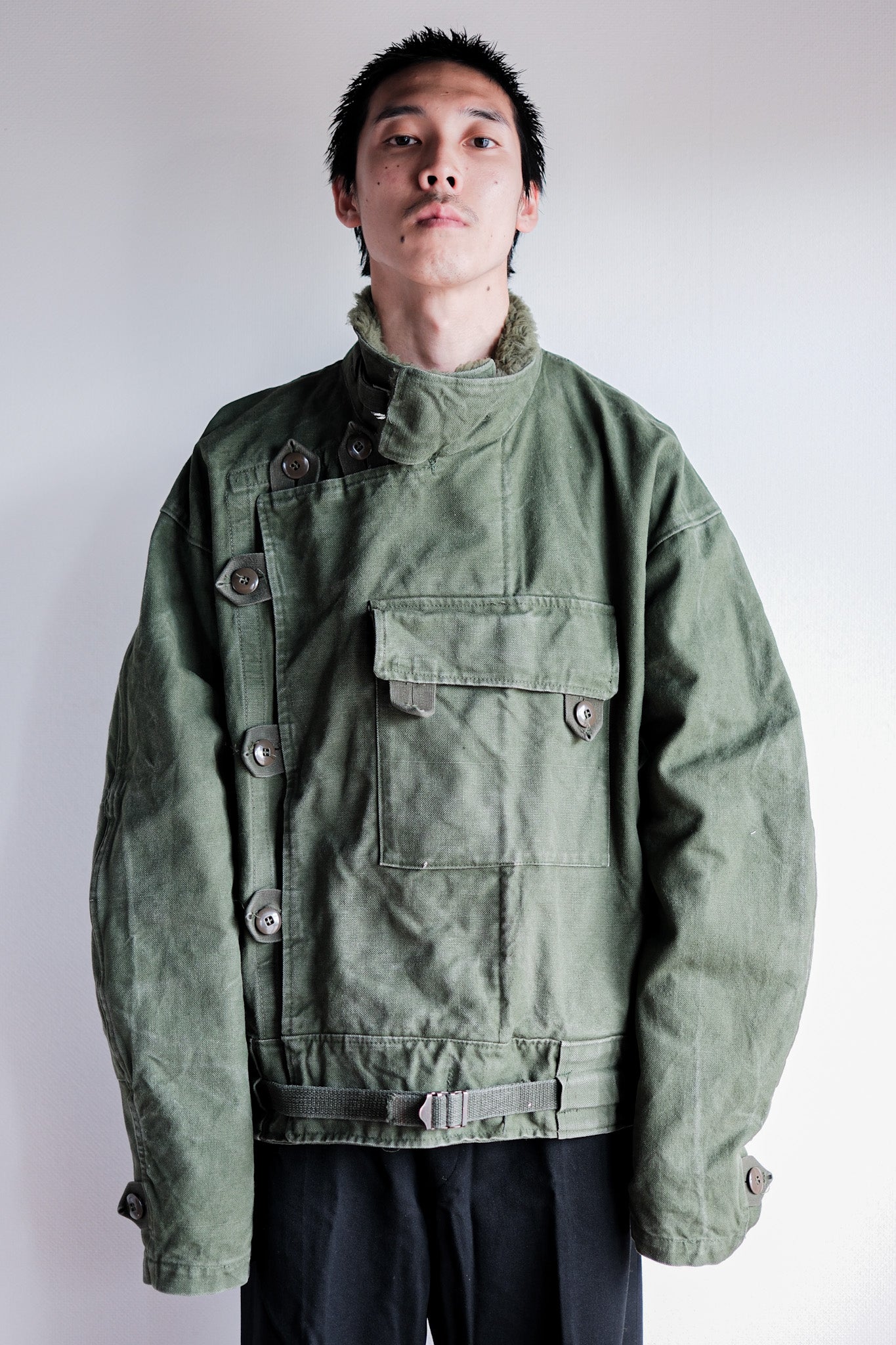 【~60's】Swedish Army Dispatch Rider Motorcycle Jacket Size.C56