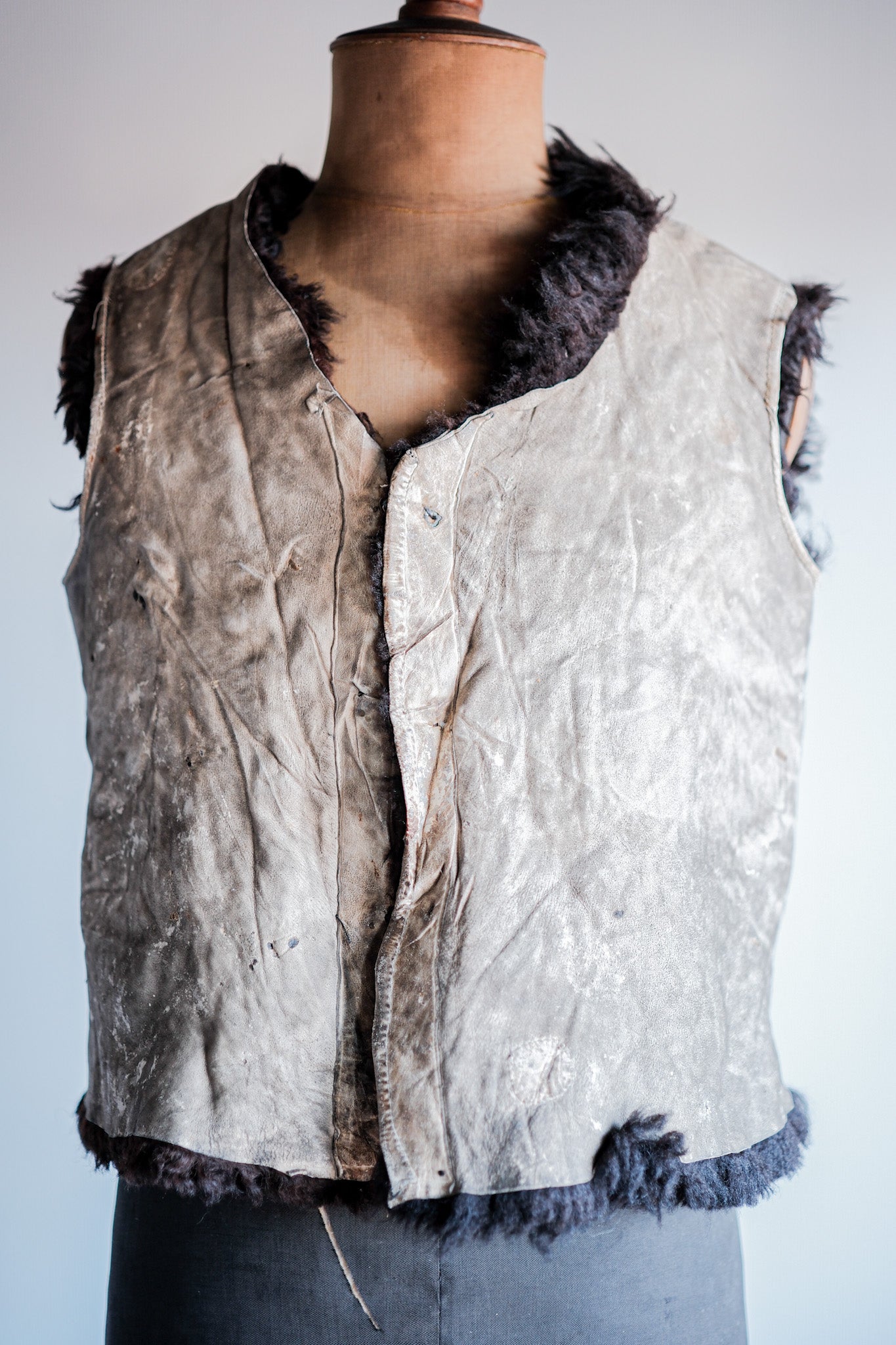 【~40's】WWⅡ German Waffen-SS Winter Sheepskin Fur Vest