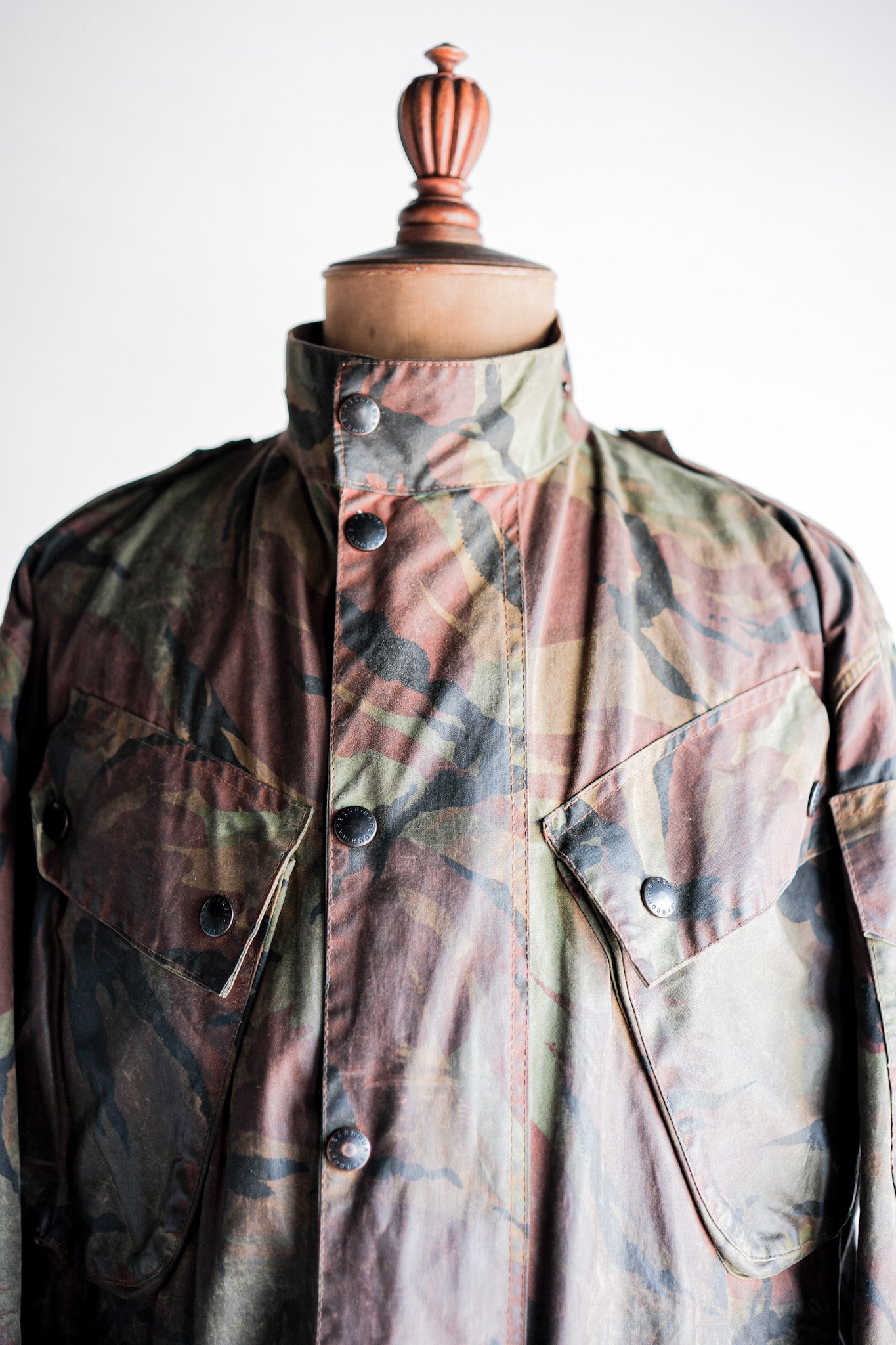 【~80's】Vintage Barbour DPM Camouflage Waxed Jacket “THE MILITARY" “2nd Model” 2 Crest Size.42