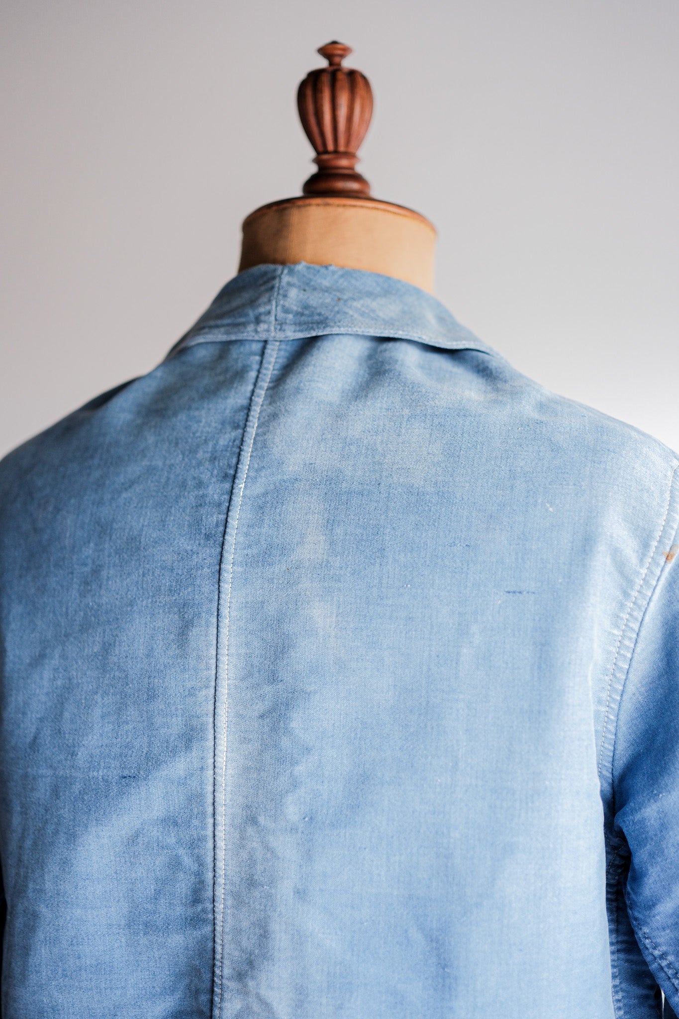 【~40's】French Vintage Blue Moleskin Work Jacket "Le Mont St. Michel"