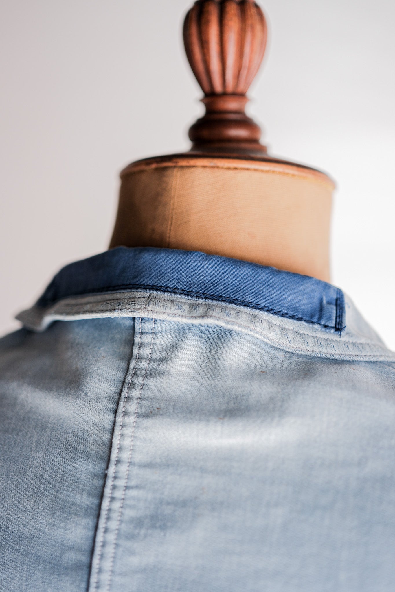 【~40's】French Vintage Blue Moleskin Work Jacket "4 Buttons"