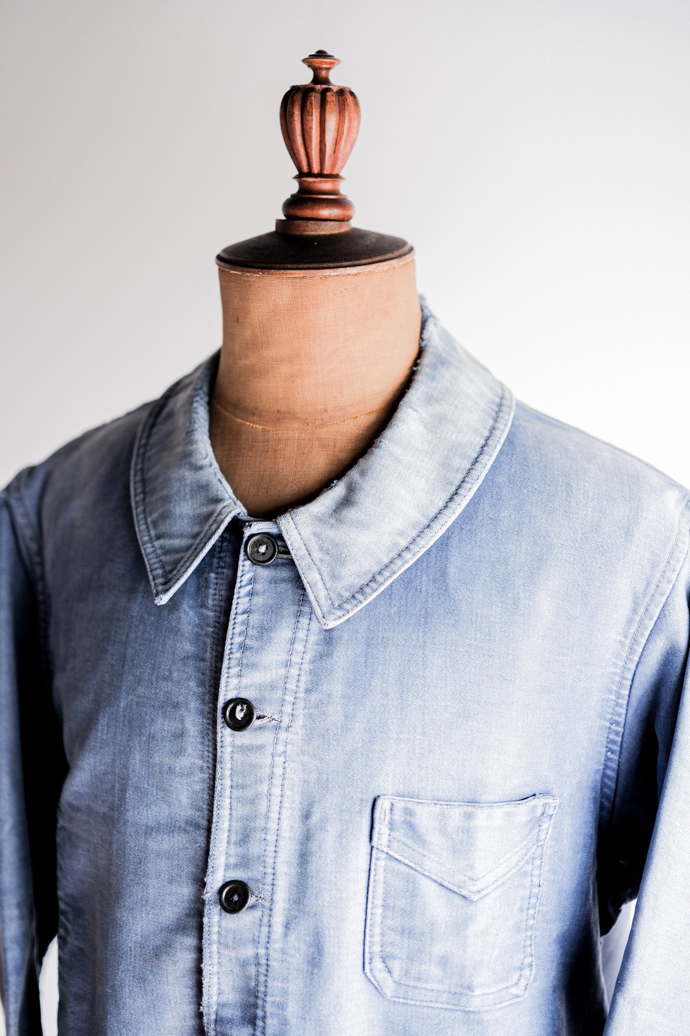 【~40's】French Vintage Blue Moleskin Work Jacket