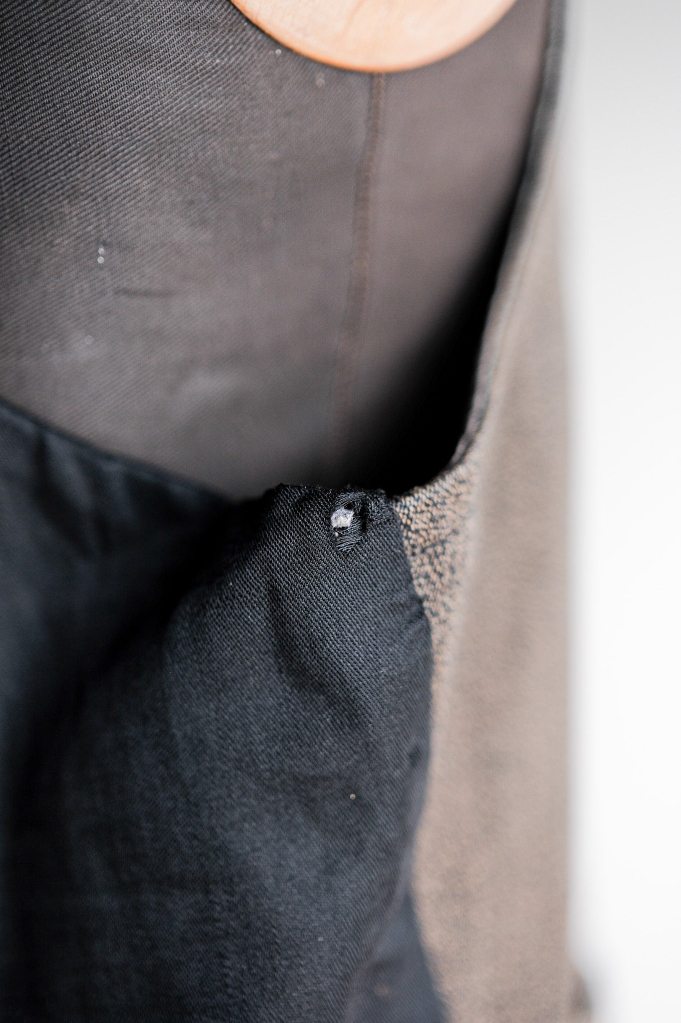 【~50's】French Vintage Brown Salt & Pepper Cotton Work Gilet