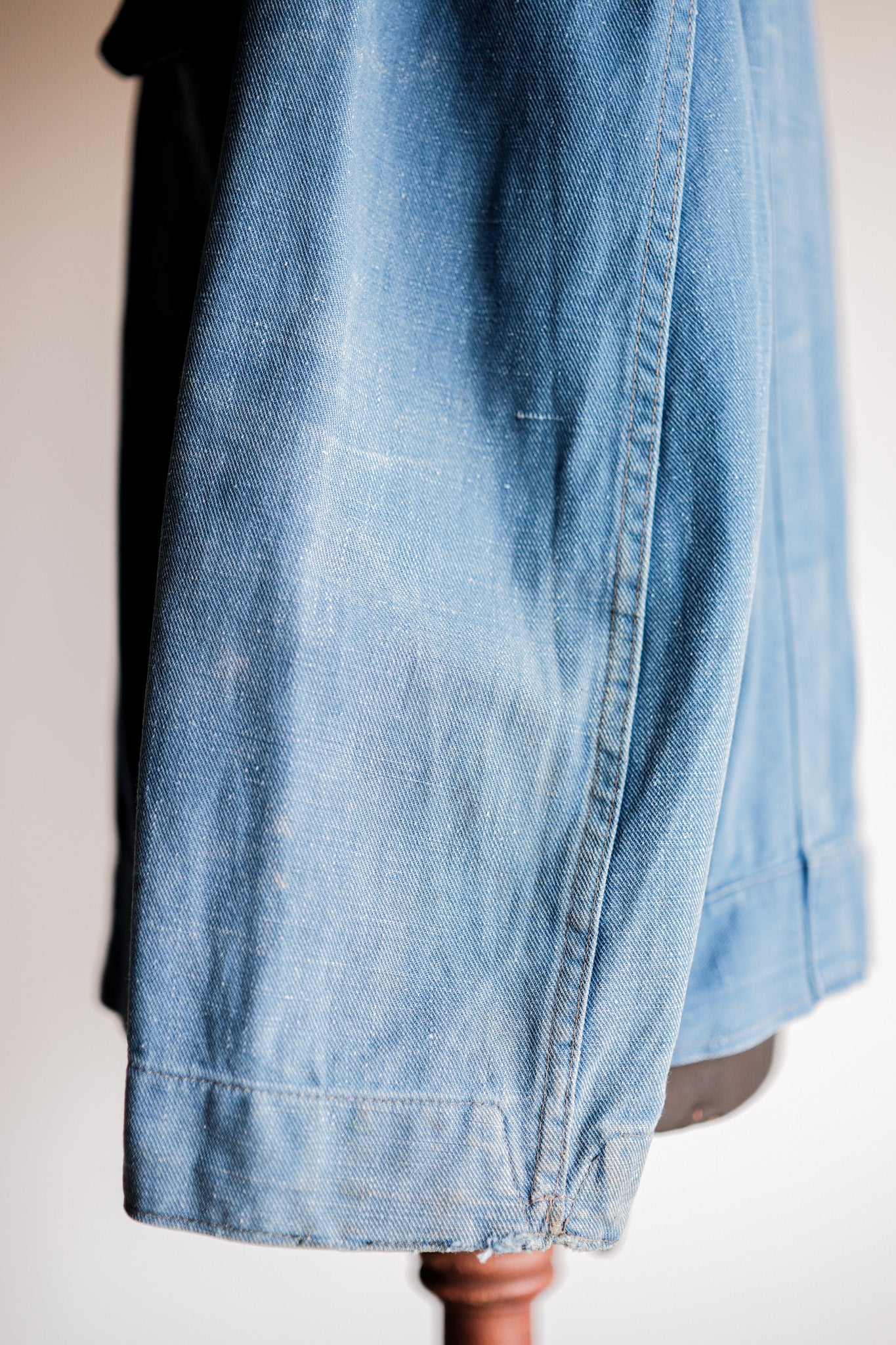 【~40's】French Vintage Indigo Cotton Linen Twill Work Jacket