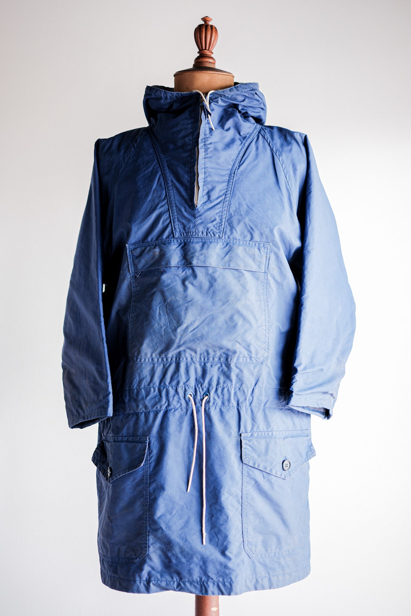 【~60's】British Vintage Blue Ventile Smock Size.LARGE "Blacks Of Greenock"