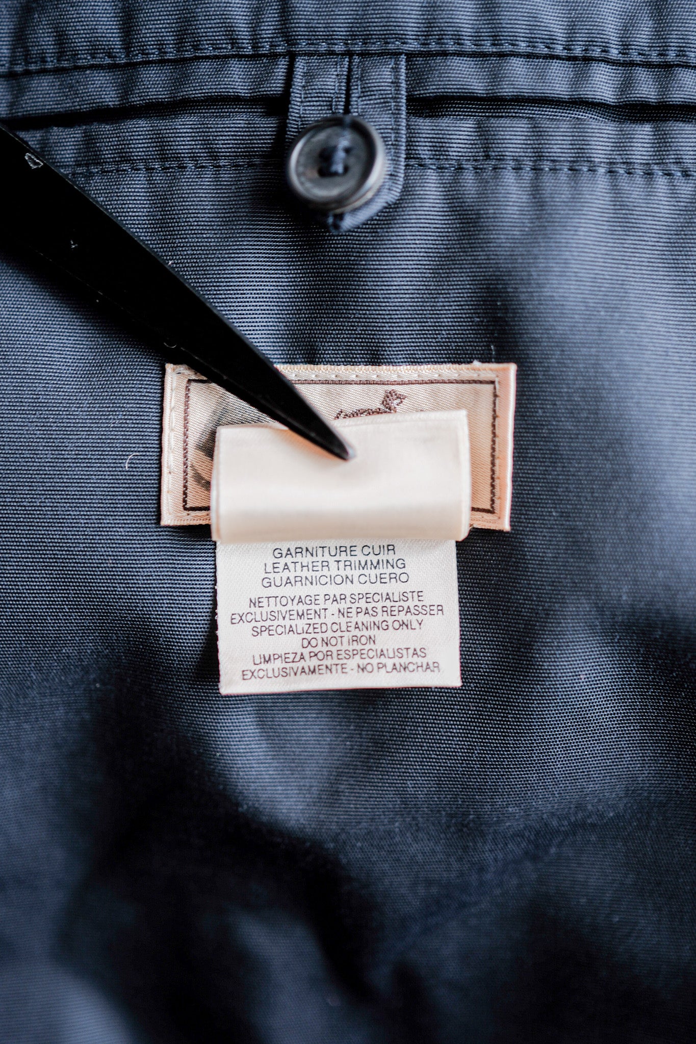 【~90's】Old Hermès Paris Navy Polyamide Harf Coat Size.56