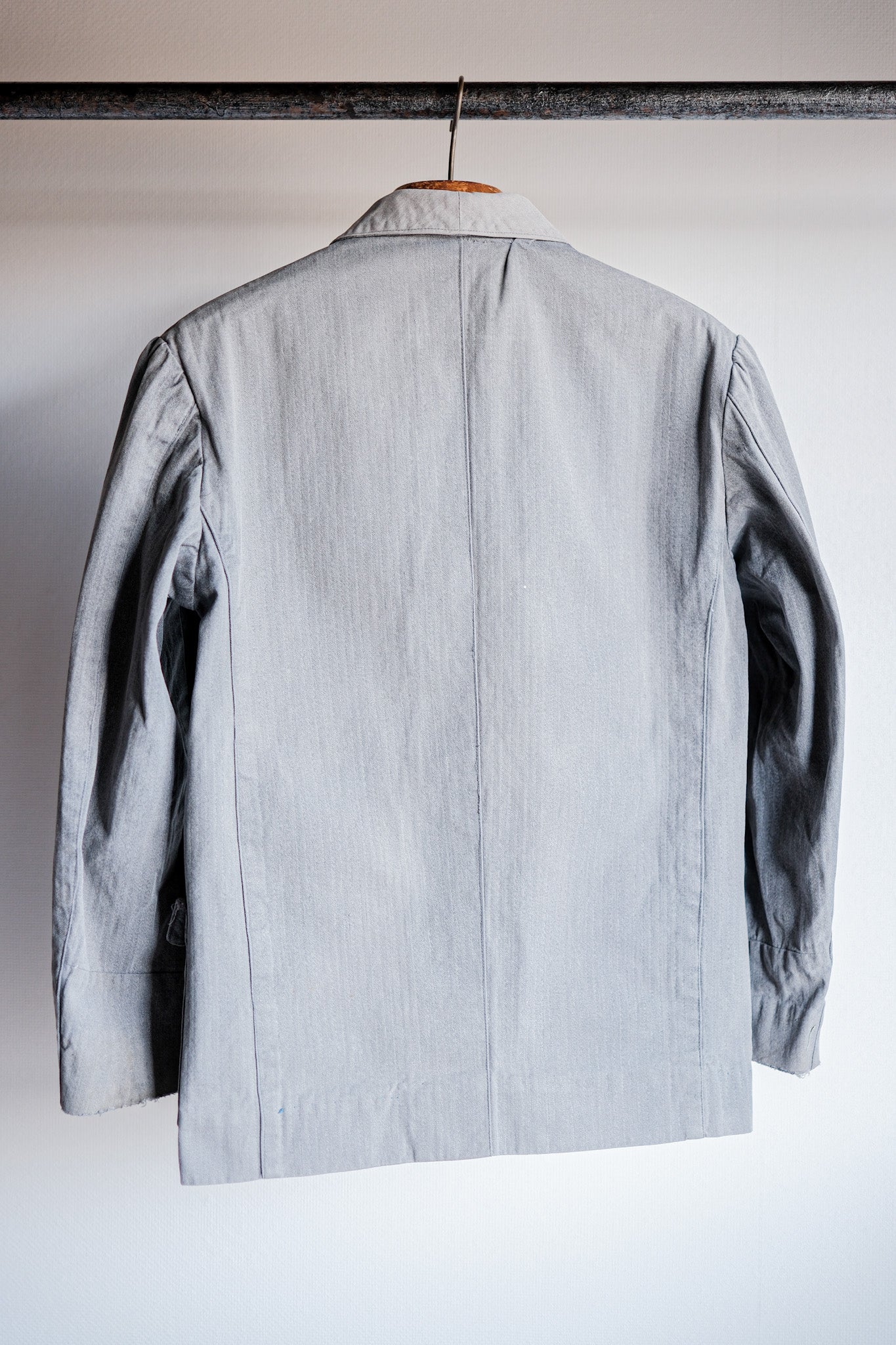【~50's】Europe Vintage Salt & Pepper HBT Cotton Work Jacket "6 Buttons"