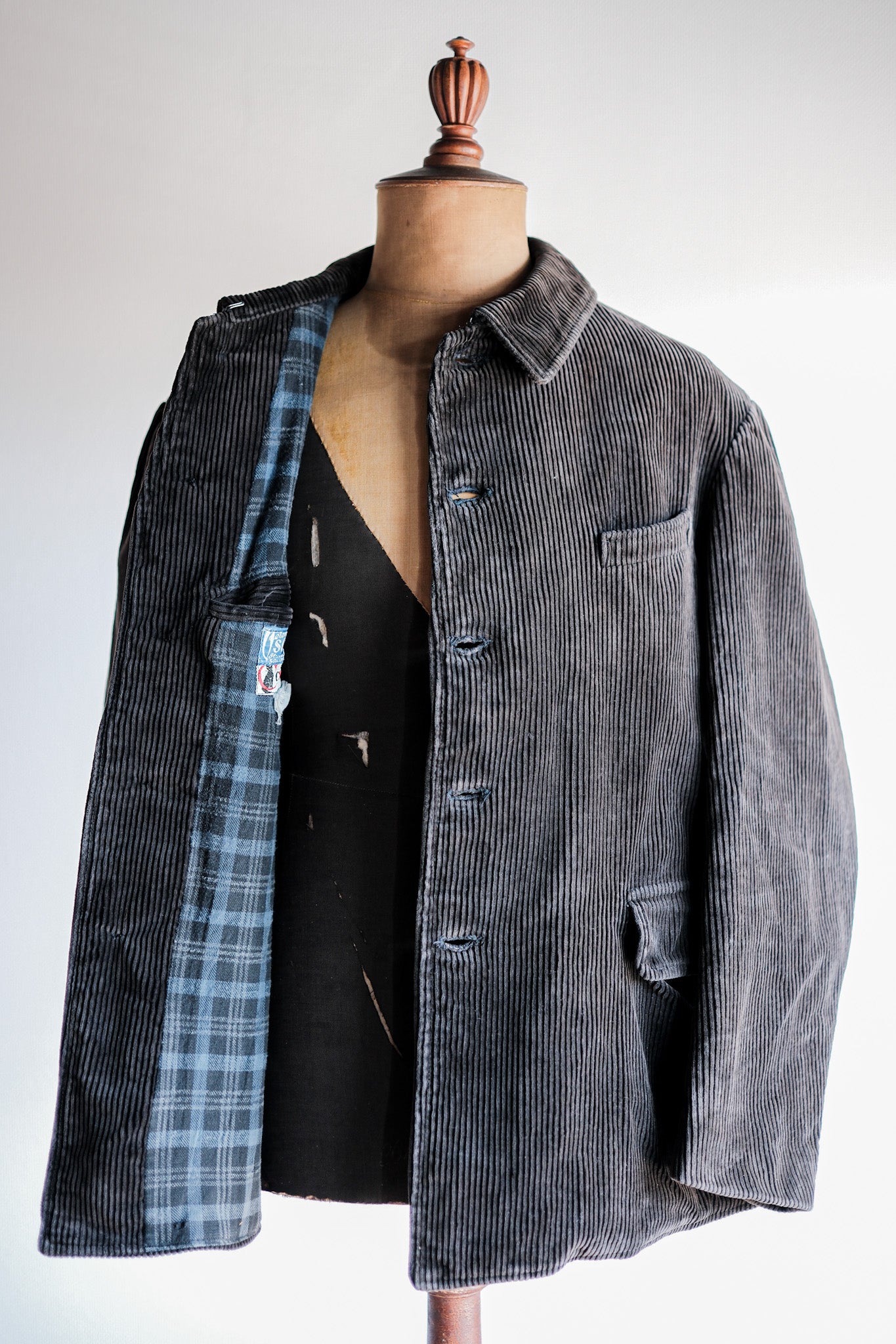 【~50's】French Vintage Dark Brown Corduroy Work Jacket