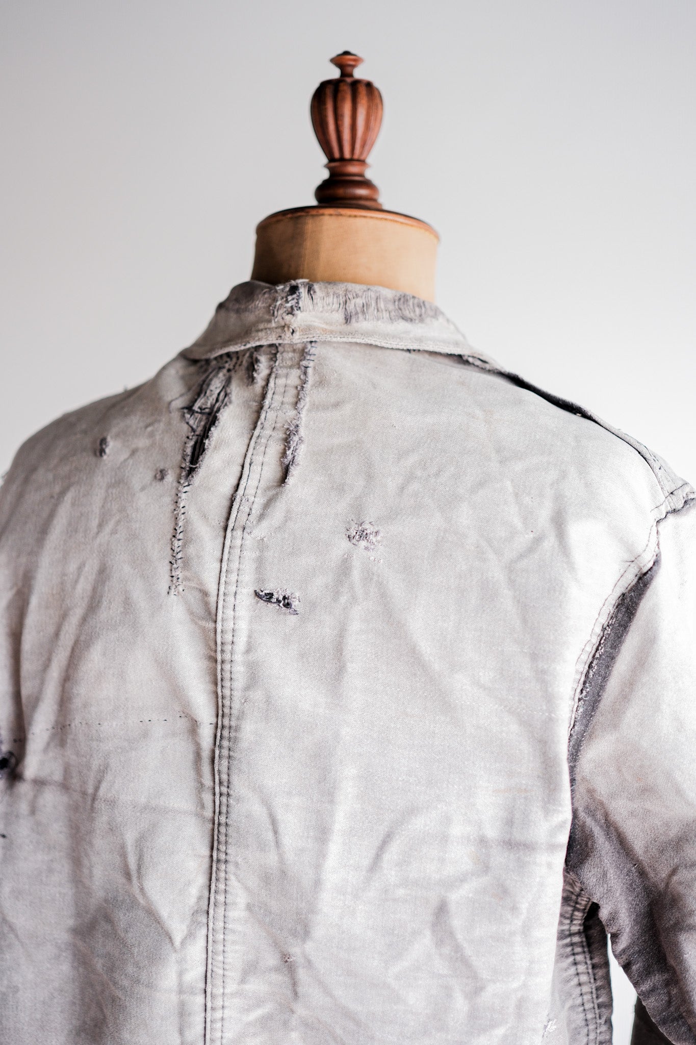 【~50's】French Vintage Black Moleskin Work Jacket "Patchwork"