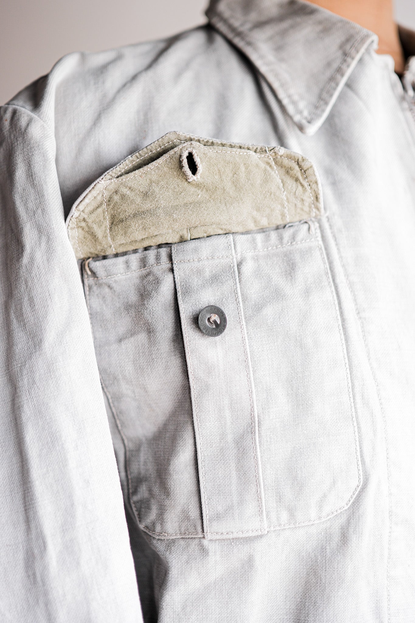 [~ 40) 프랑스 군대 M44 배틀 드레스 재킷 크기 .42 "수정"