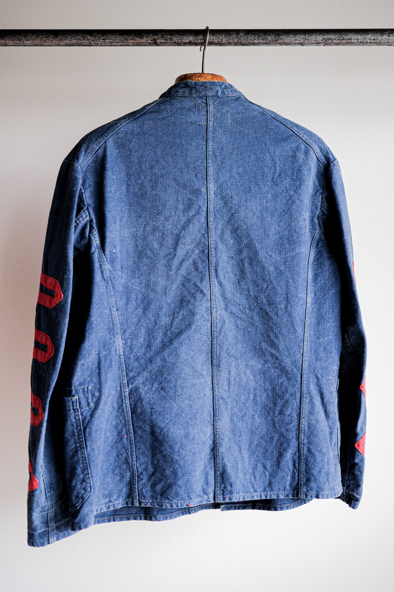 【~40's】German Vintage Indigo Linen Firefighter Jacket