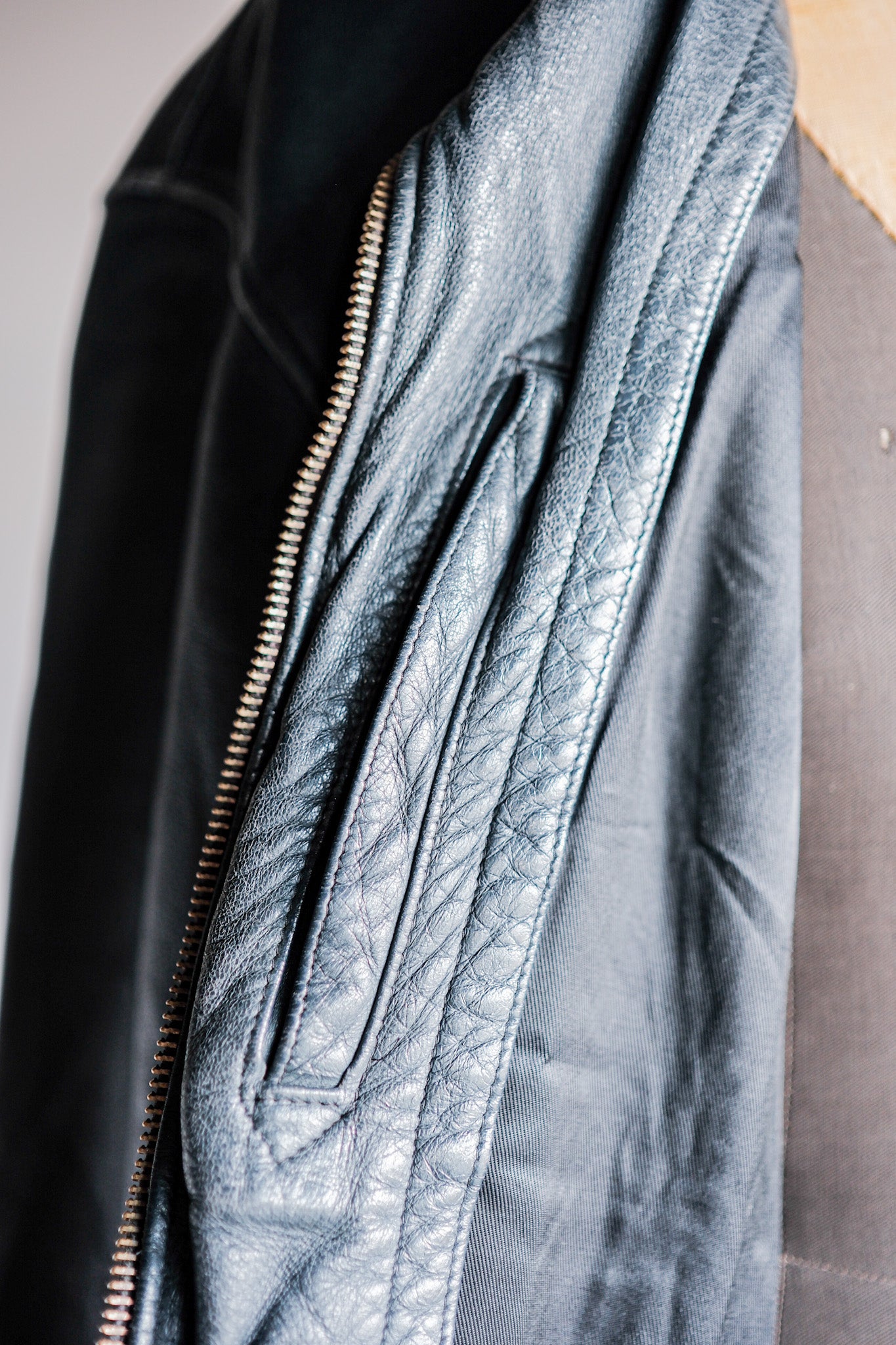 【~70's】French Air Force Pilot Leather Jacket Size.104L