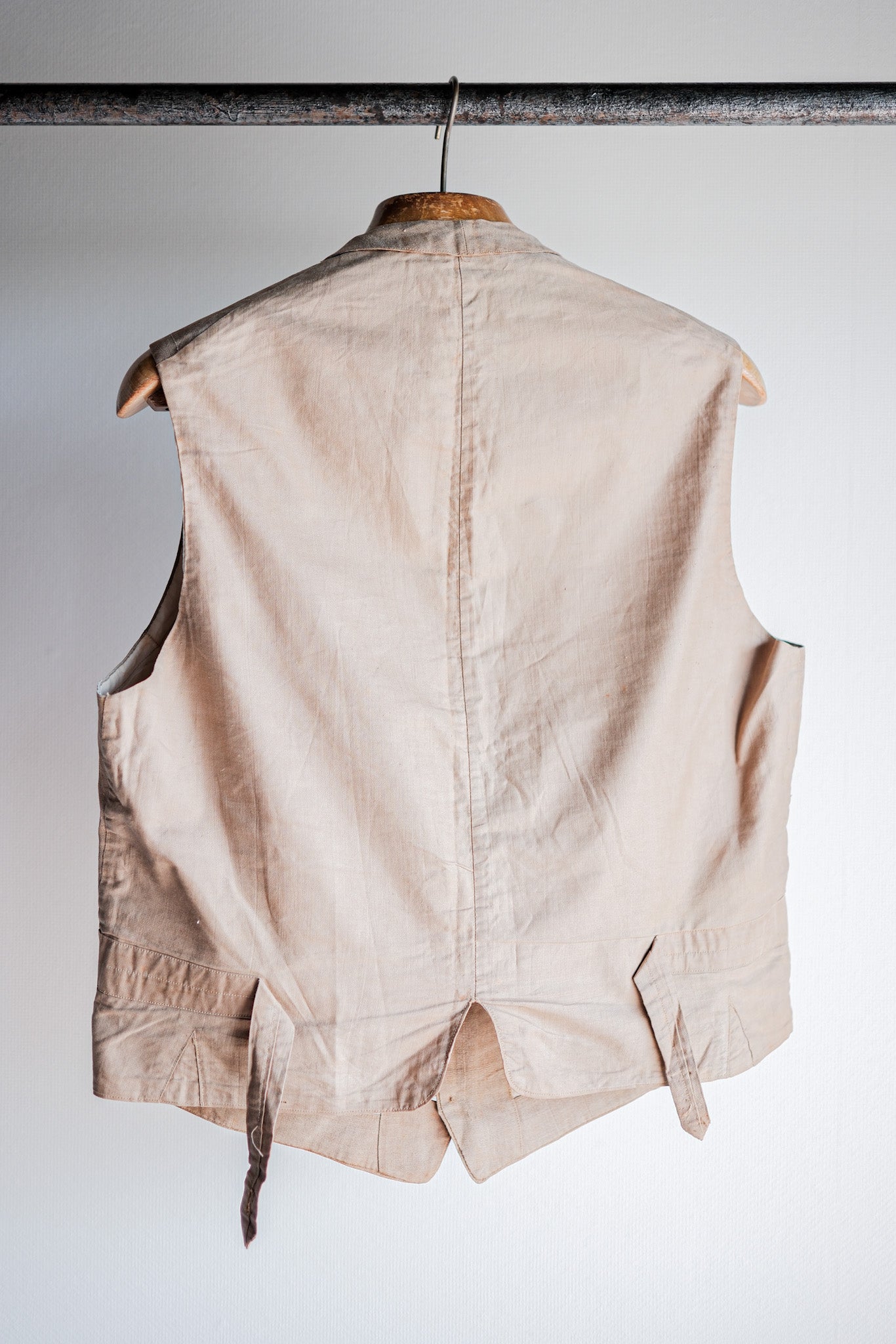 【~40's】French Vintage Linen Work Gilet
