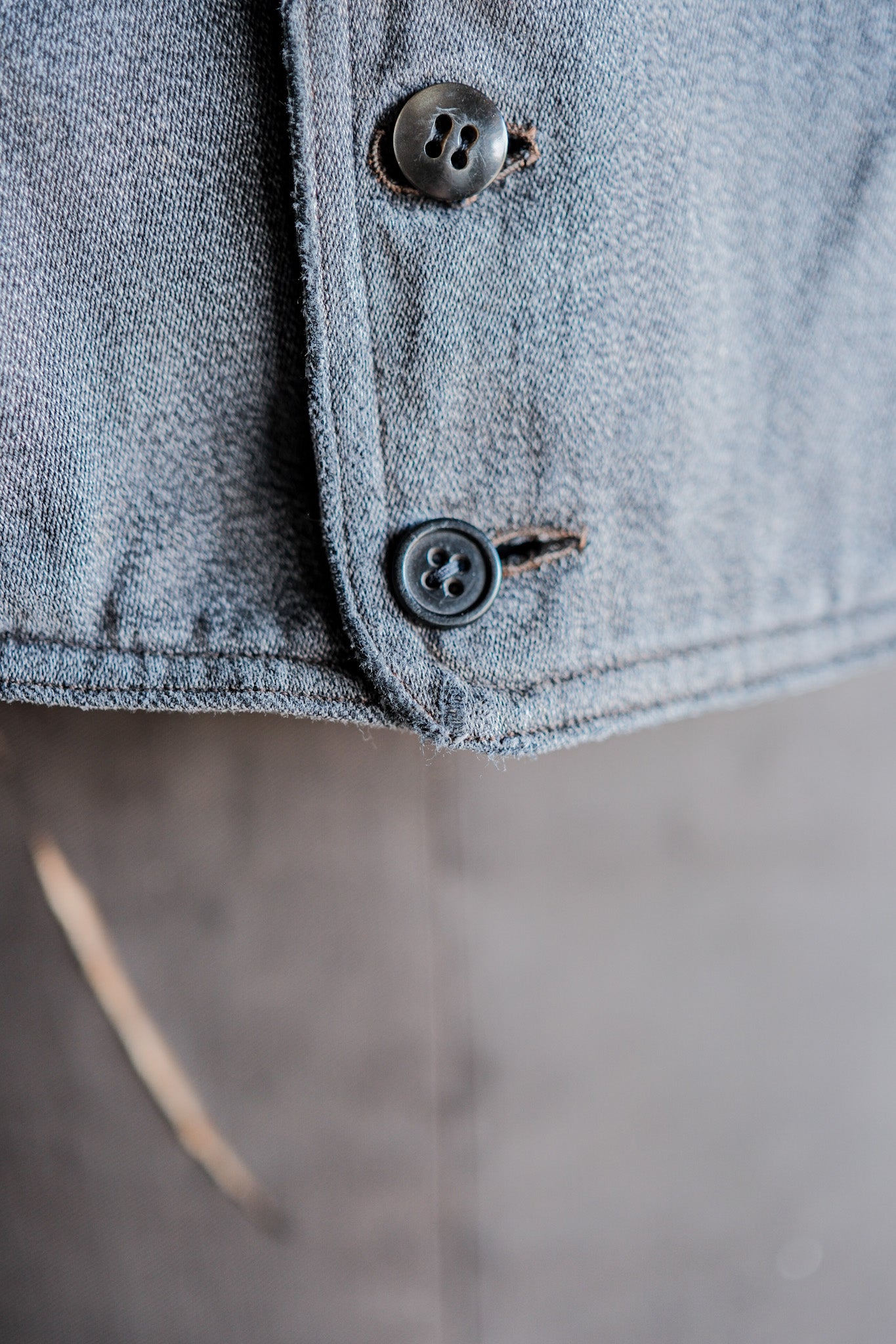 【~30's】French Vintage Salt & Pepper Cotton Work Gilet