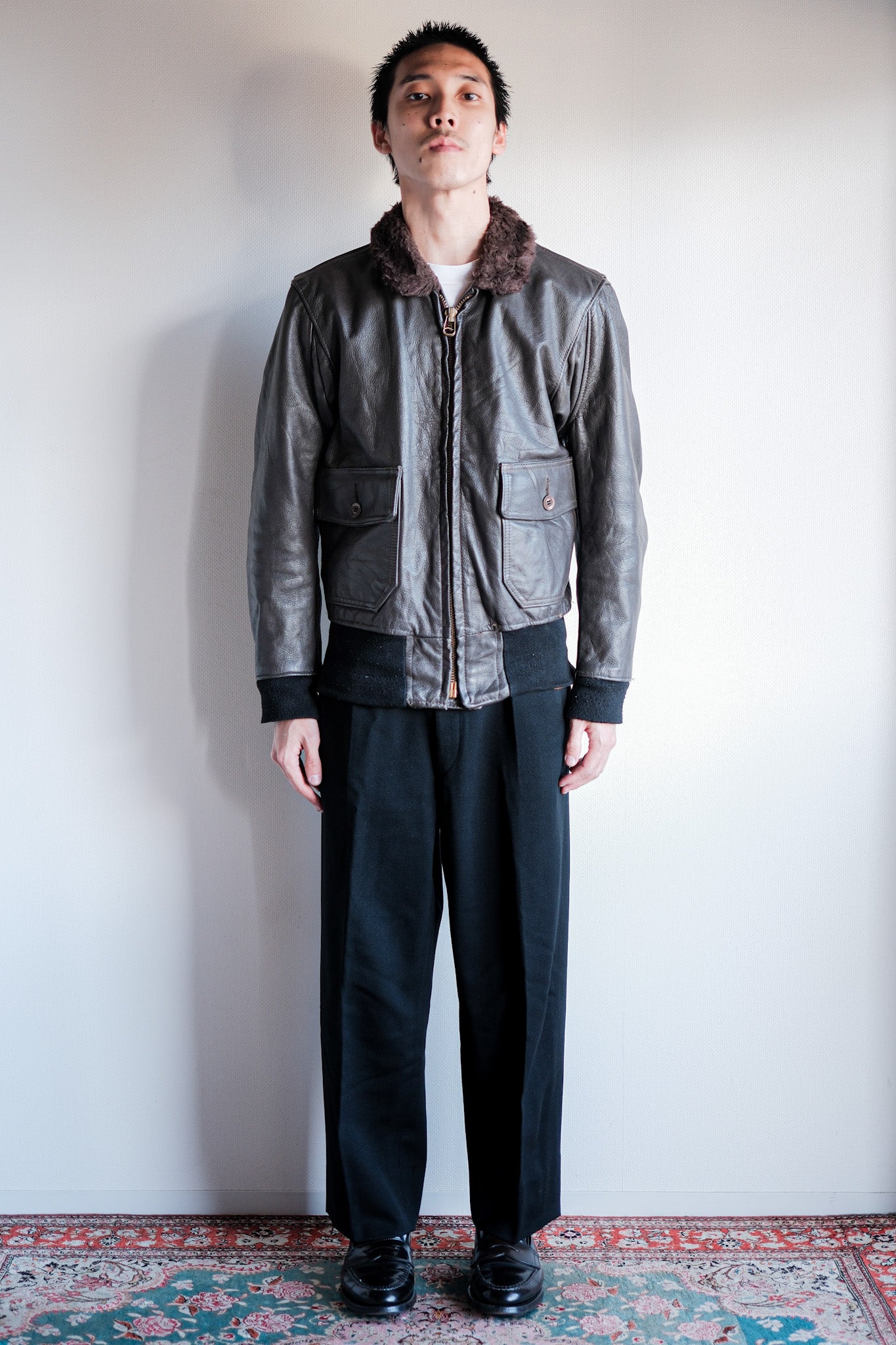 【~60's】U.S.NAVY G-1 Leather Flight Jacket Size.36