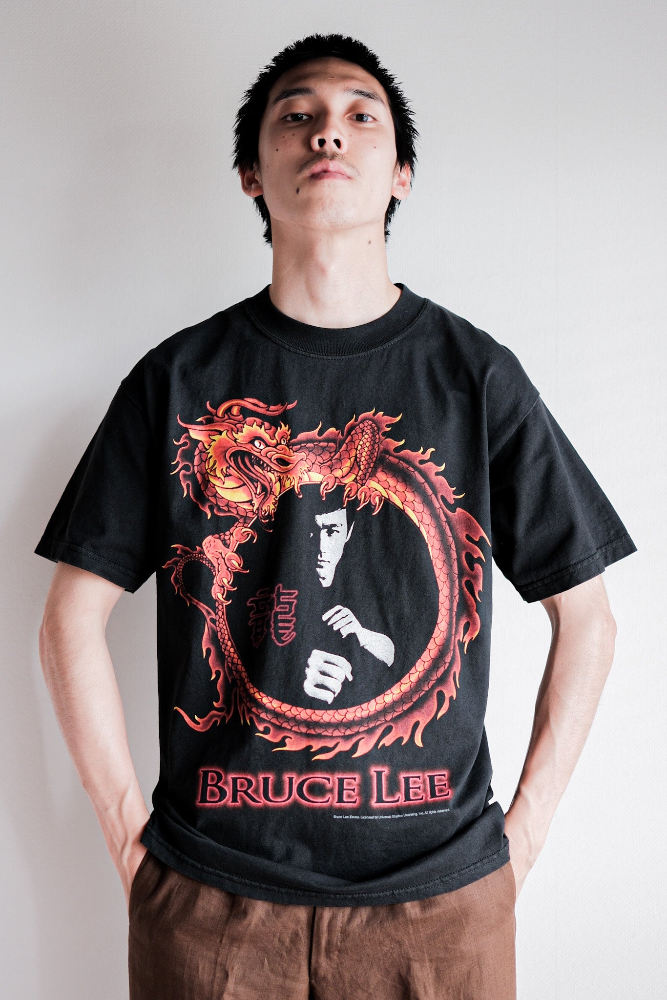 【~00's】Vintage Print T-shirt Size.M "Bruce Lee"