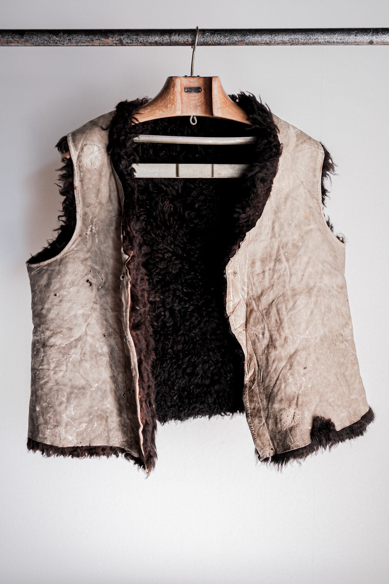 【~40's】WWⅡ German Waffen-SS Winter Sheepskin Fur Vest