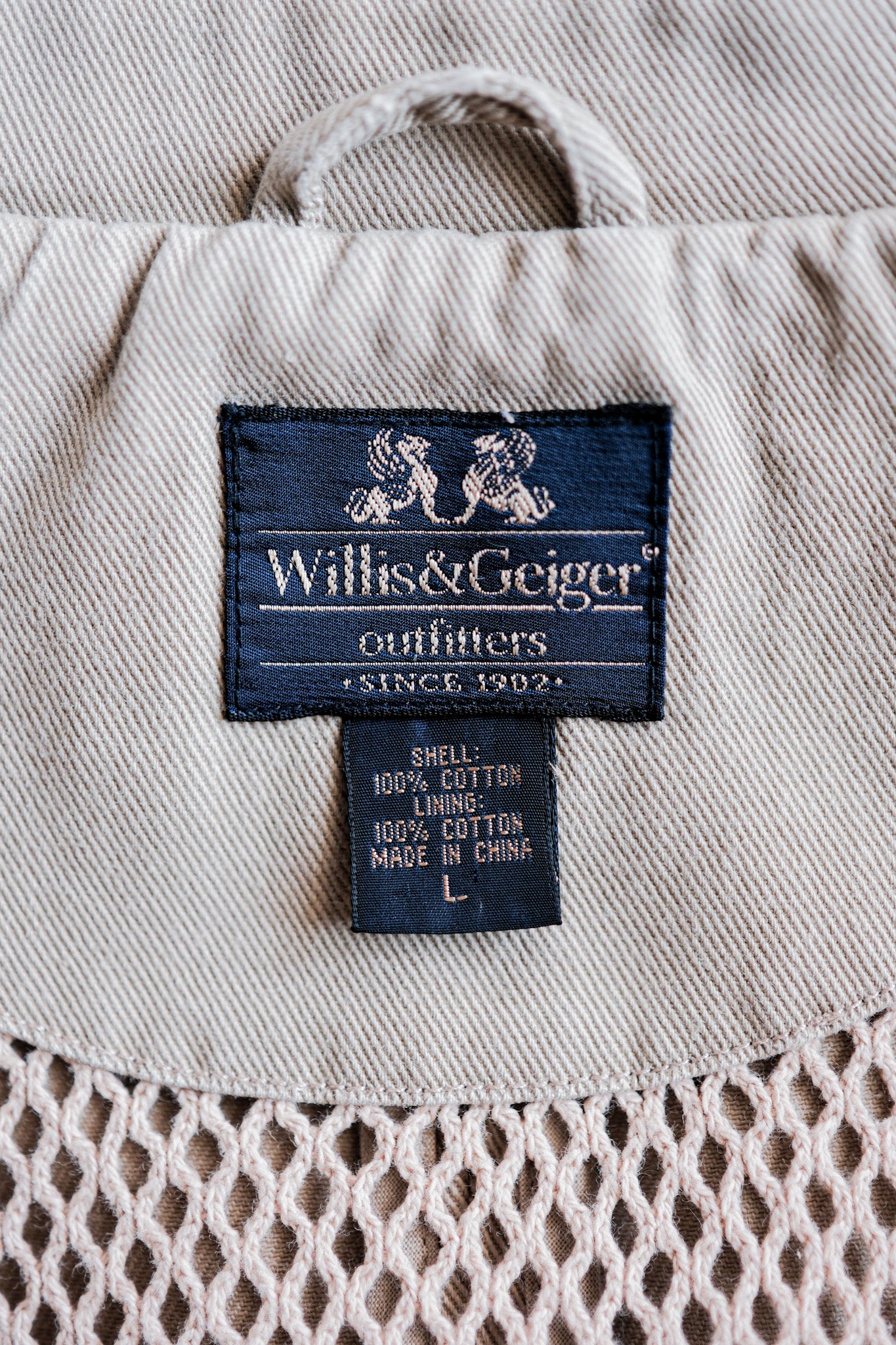 【~90's】Willis&Geiger Cotton Safari Jacket With Chin Strap Size.L