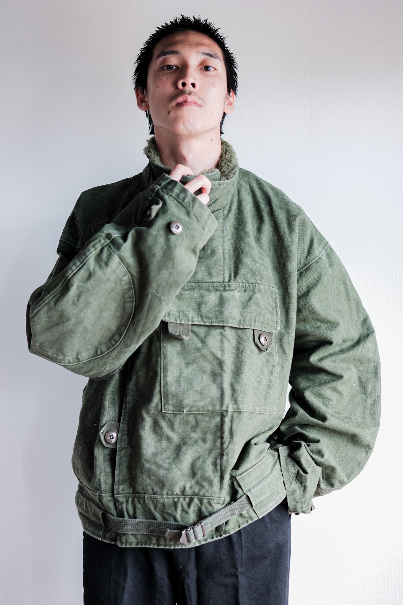 【~60's】Swedish Army Dispatch Rider Motorcycle Jacket Size.C56