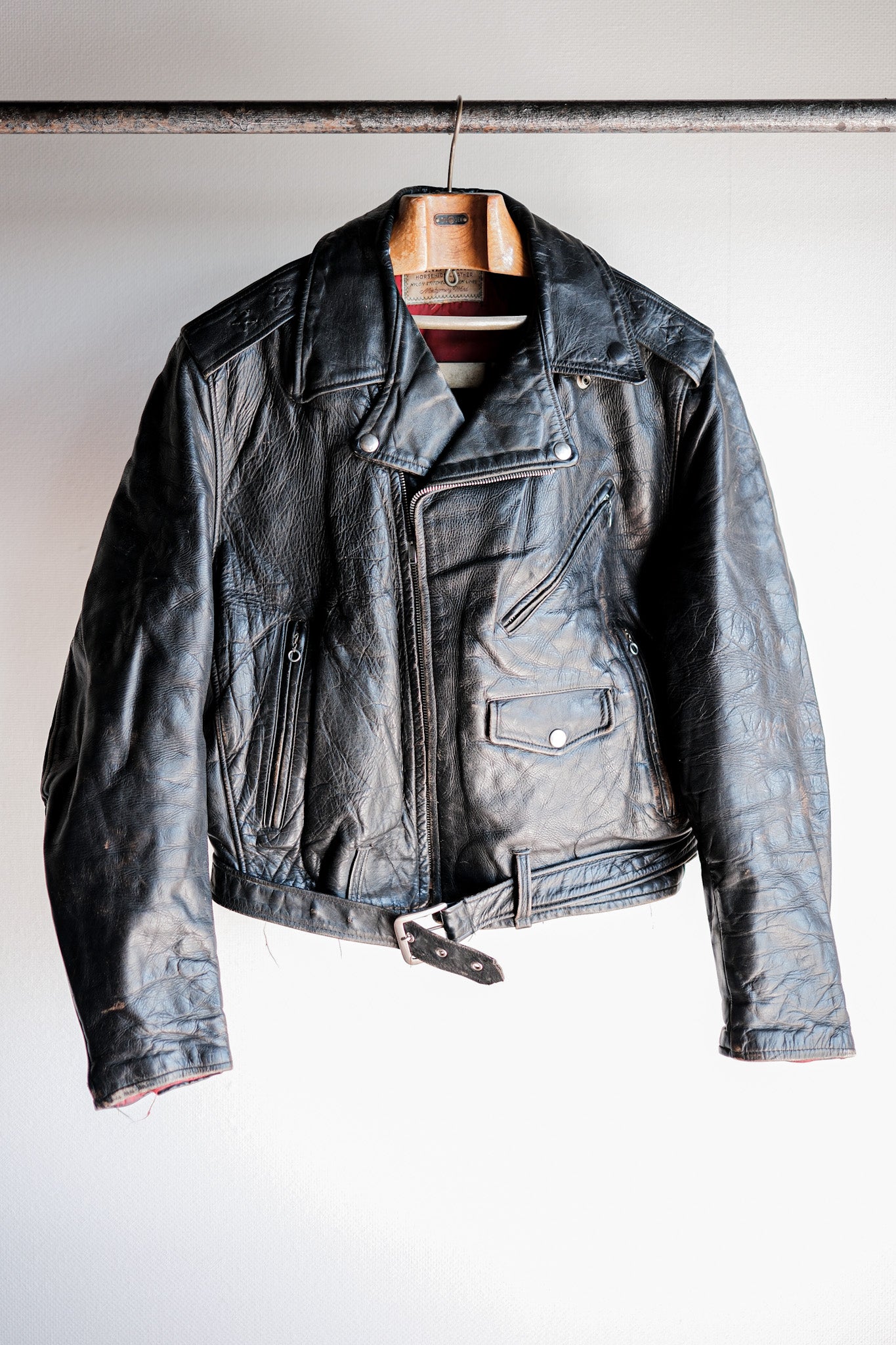 【~50's】American Vintage Two Star Horsehide Motorcycle Leather Jacket "WINDWARD"