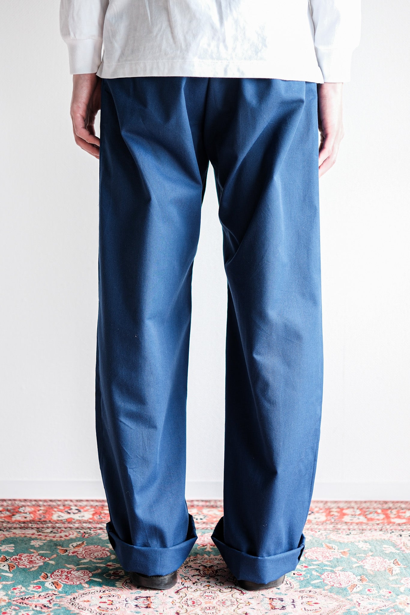 【~40's】British Vintage Blue Cotton Trousers "CC41" "Dead Stock"
