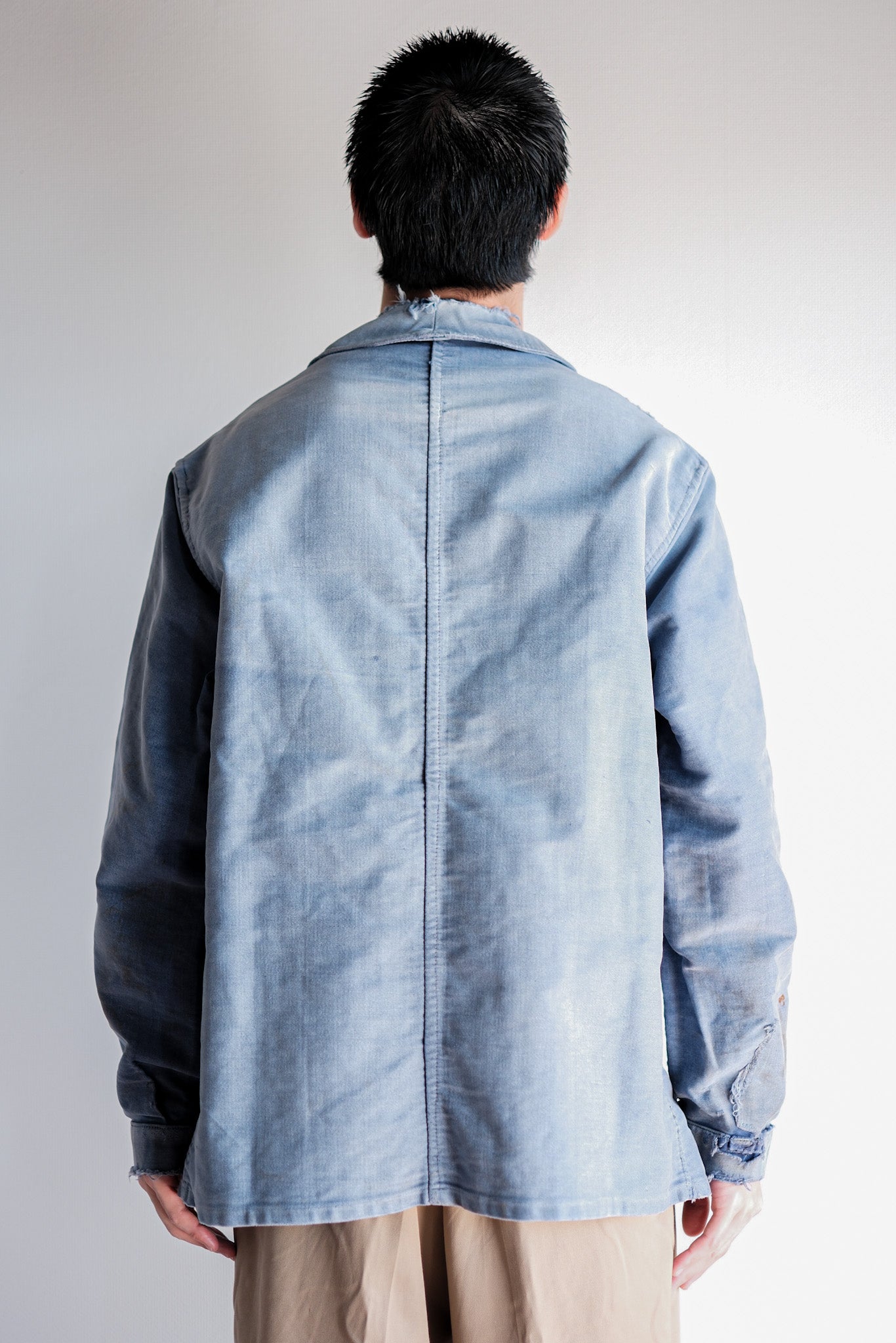 【~40's】French Vintage Blue Moleskin Work Jacket
