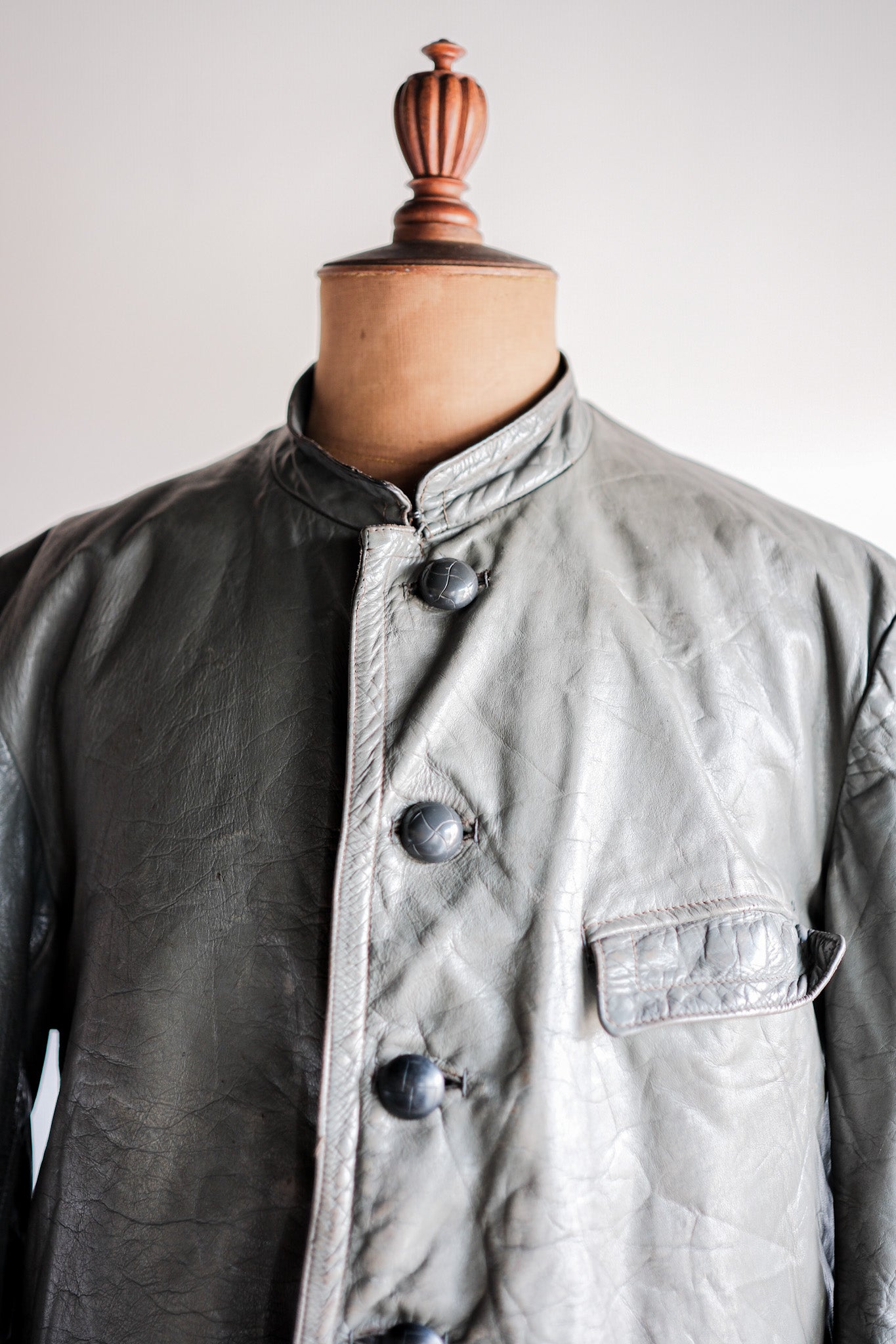 【~40's】WWⅡ+German+Navy+U-Boat+Crew+Gray+Leather+Jacket+"Kriegsmarine"