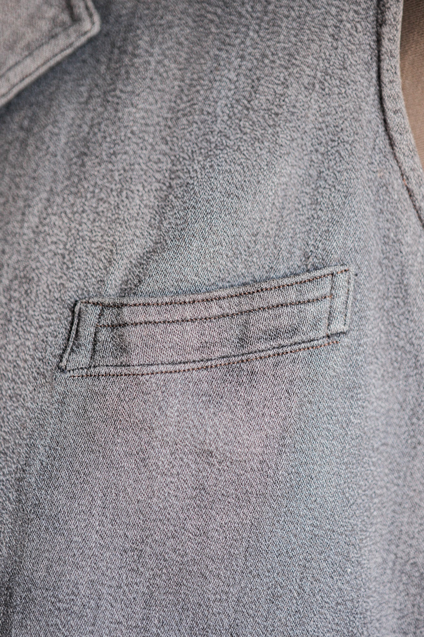 【~30's】French Vintage Salt & Pepper Cotton Work Gilet