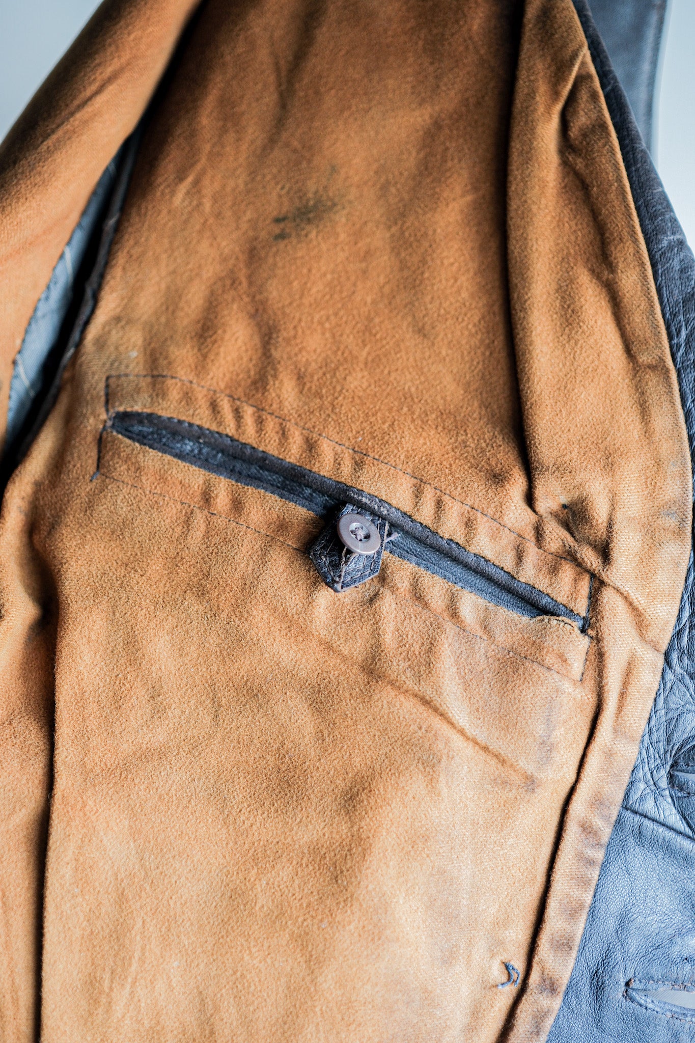 【~40's】German Vintage Double Breasted Motorcycle Leather Jacket