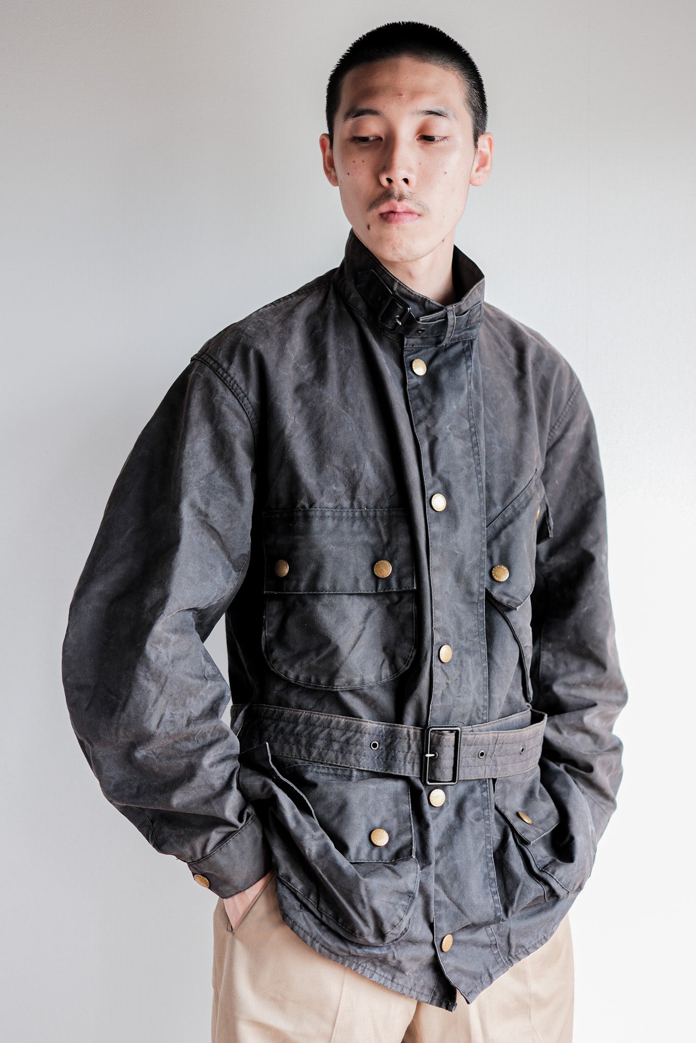 【~90's】Vintage Barbour "BEACON JACKET" 3 Crest "Unusual Lining"