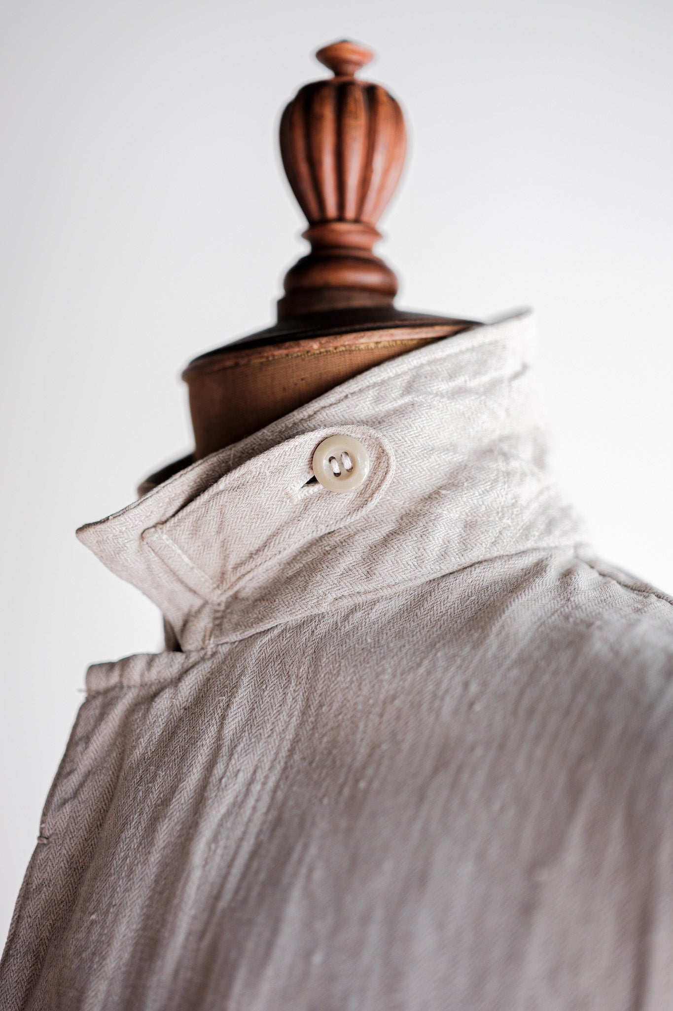 【~40's】German Air Force Drillich HBT Linen Jacket With Chin Strap "Luftwaffe"