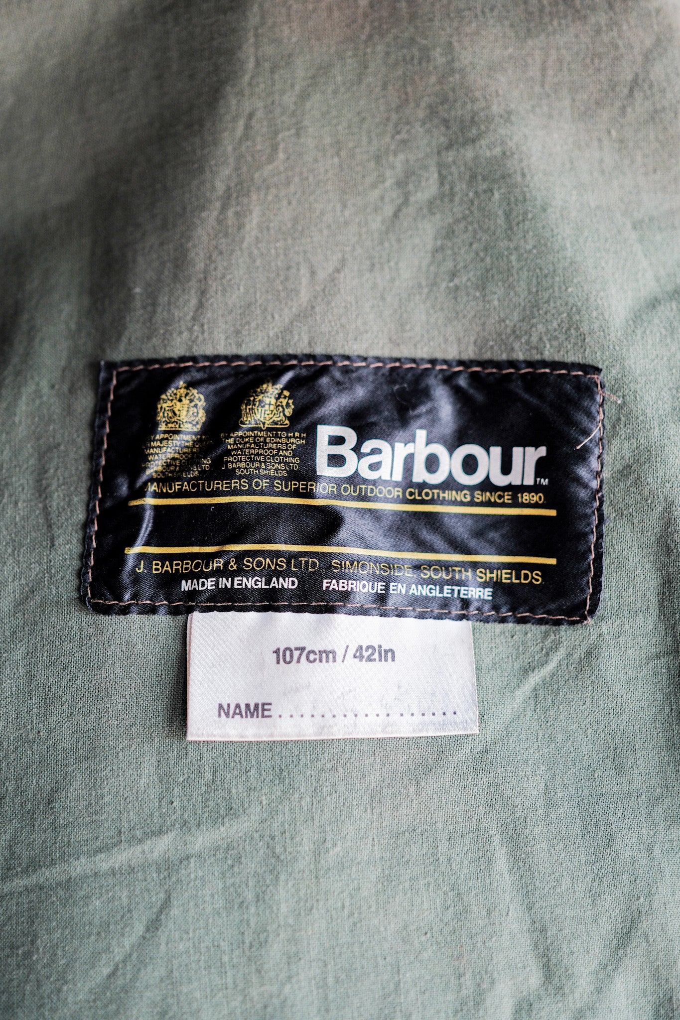 【~80's】Vintage Barbour DPM Camouflage Waxed Jacket “THE MILITARY" “2nd Model” 2 Crest Size.42