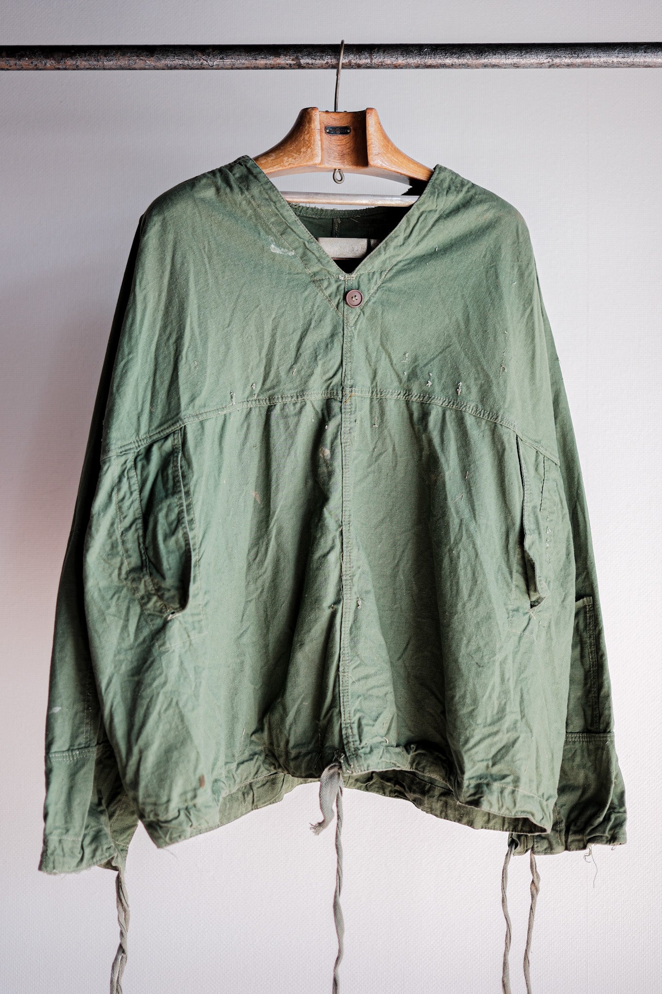 【~50's】Czechoslovakian Army Green Cotton Smock