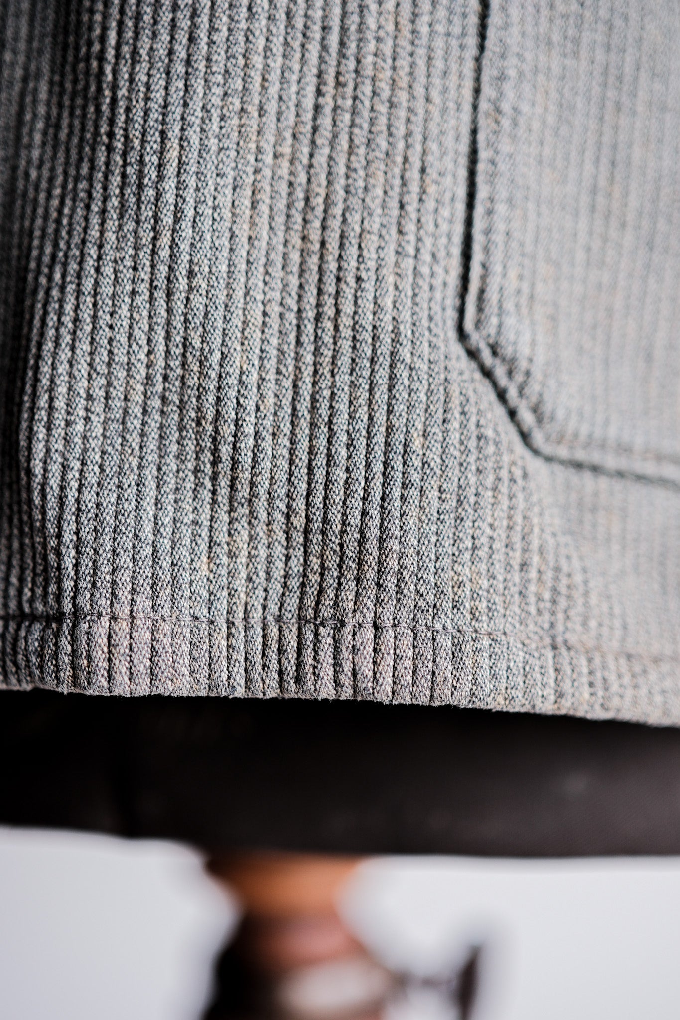 【~50's】French Vintage Gray Cotton Pique Hunting Jacket