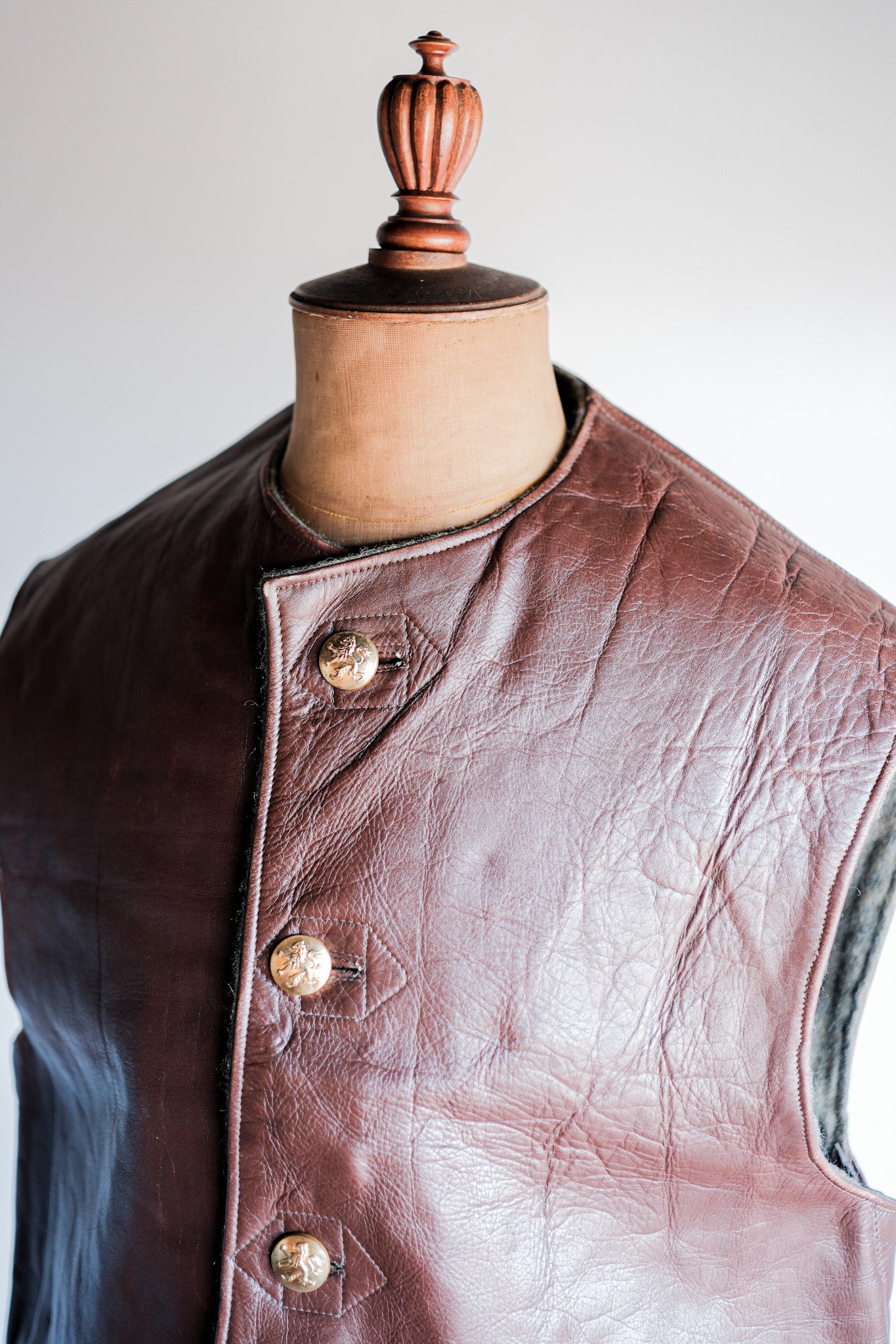 【~50's】Belgium Army Jerkin Leather Vest