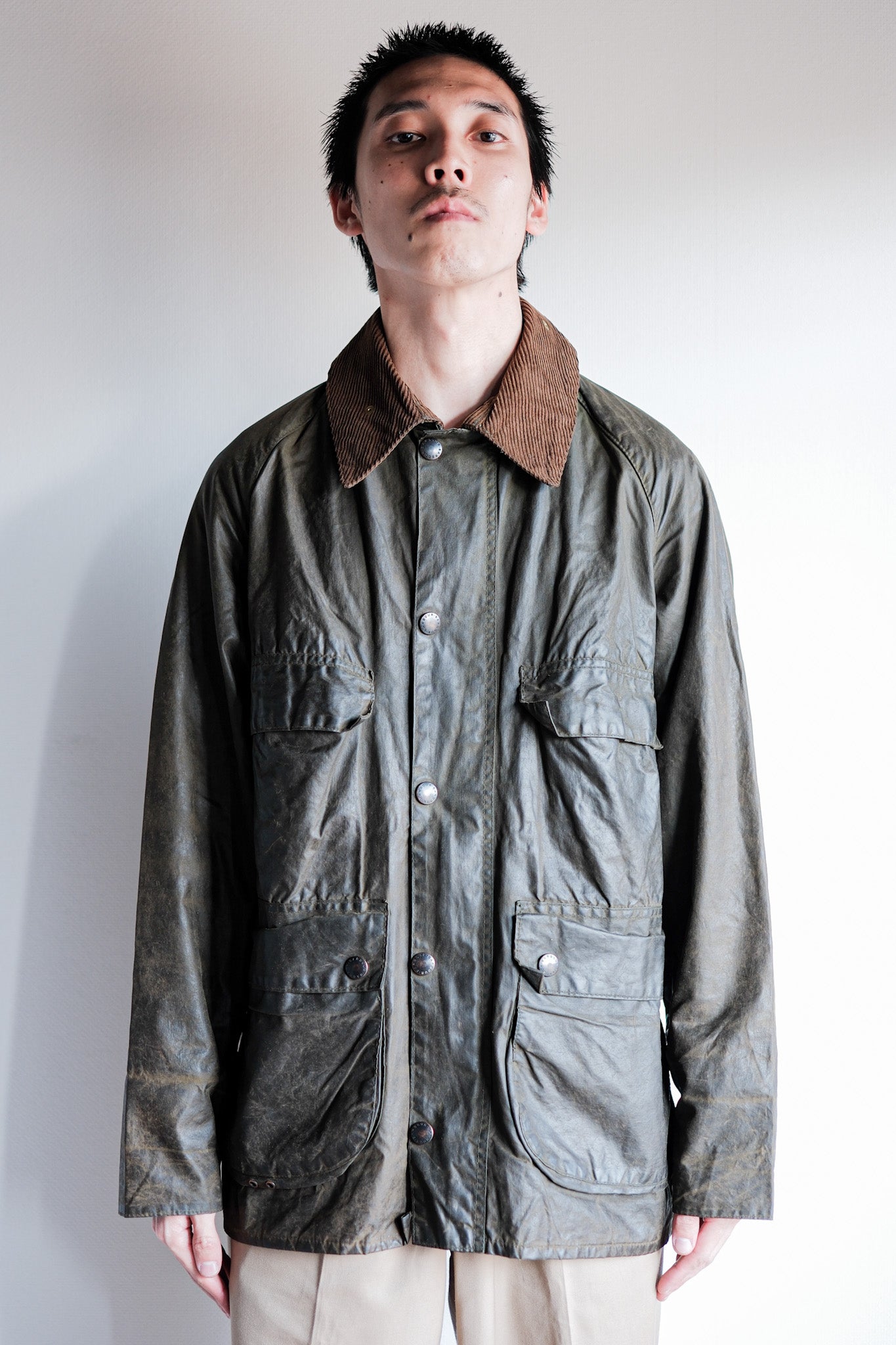 【~80’s】Vintage Barbour "BEDALE" 2 Crest Size.38 "4 Pockets"