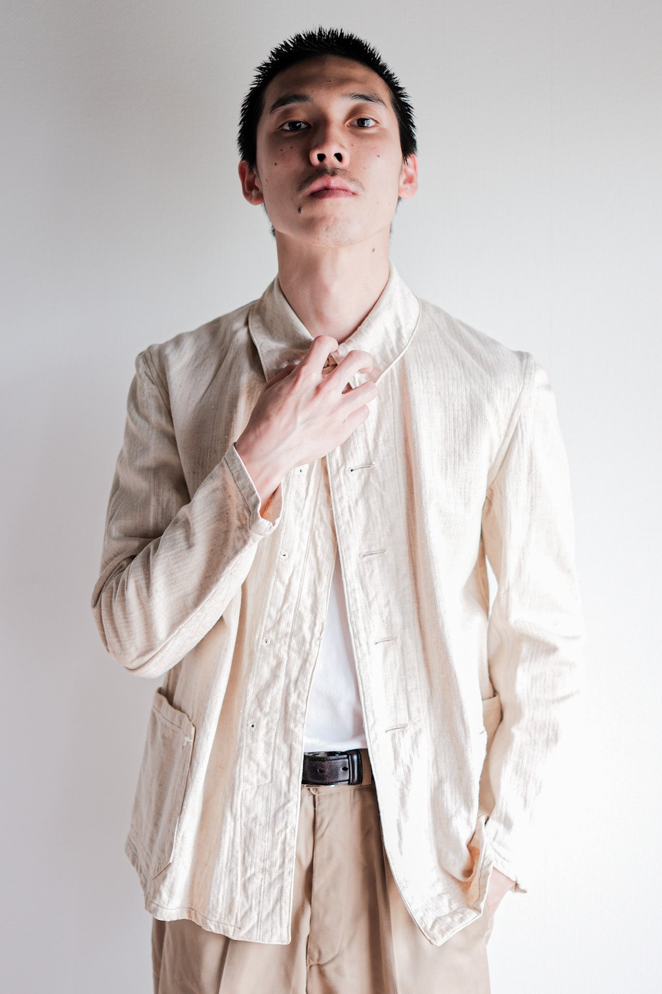 【~40's】German Air Force Drillich HBT Linen Jacket "Luftwaffe"