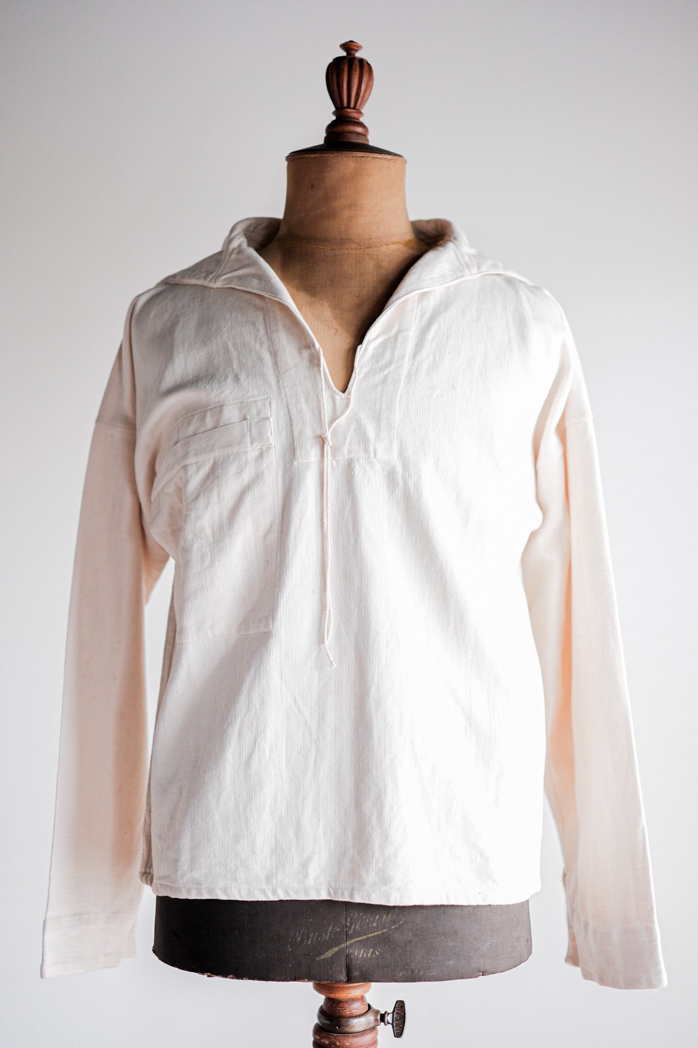 【~40's】German Navy Drillich HBT Linen Sailor Smock "KM"