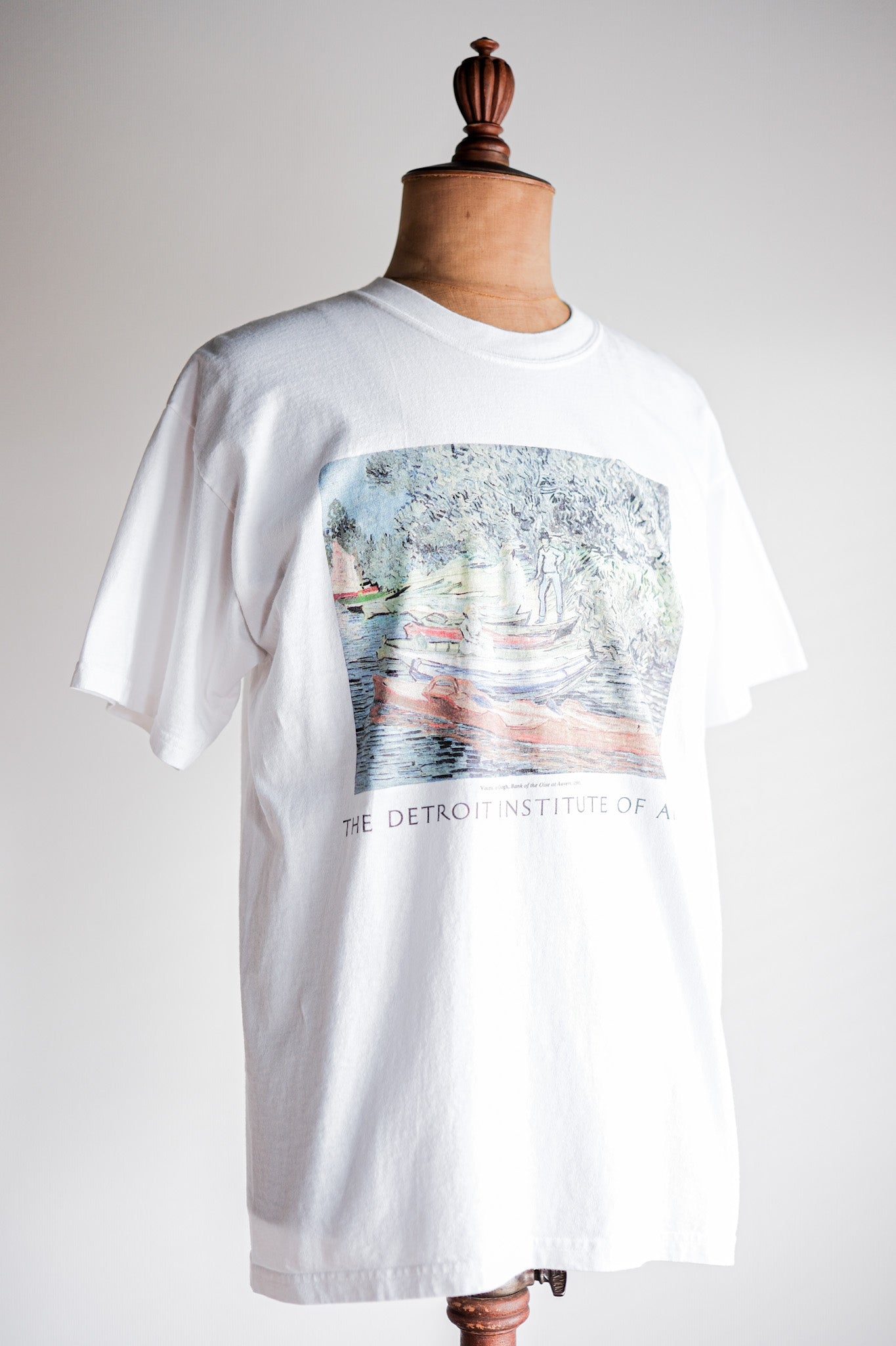 【~00's】Vintage Art Print T-shirt Size.L "Vincent Van Gogh's" "Bank of the Oise at Auvers"