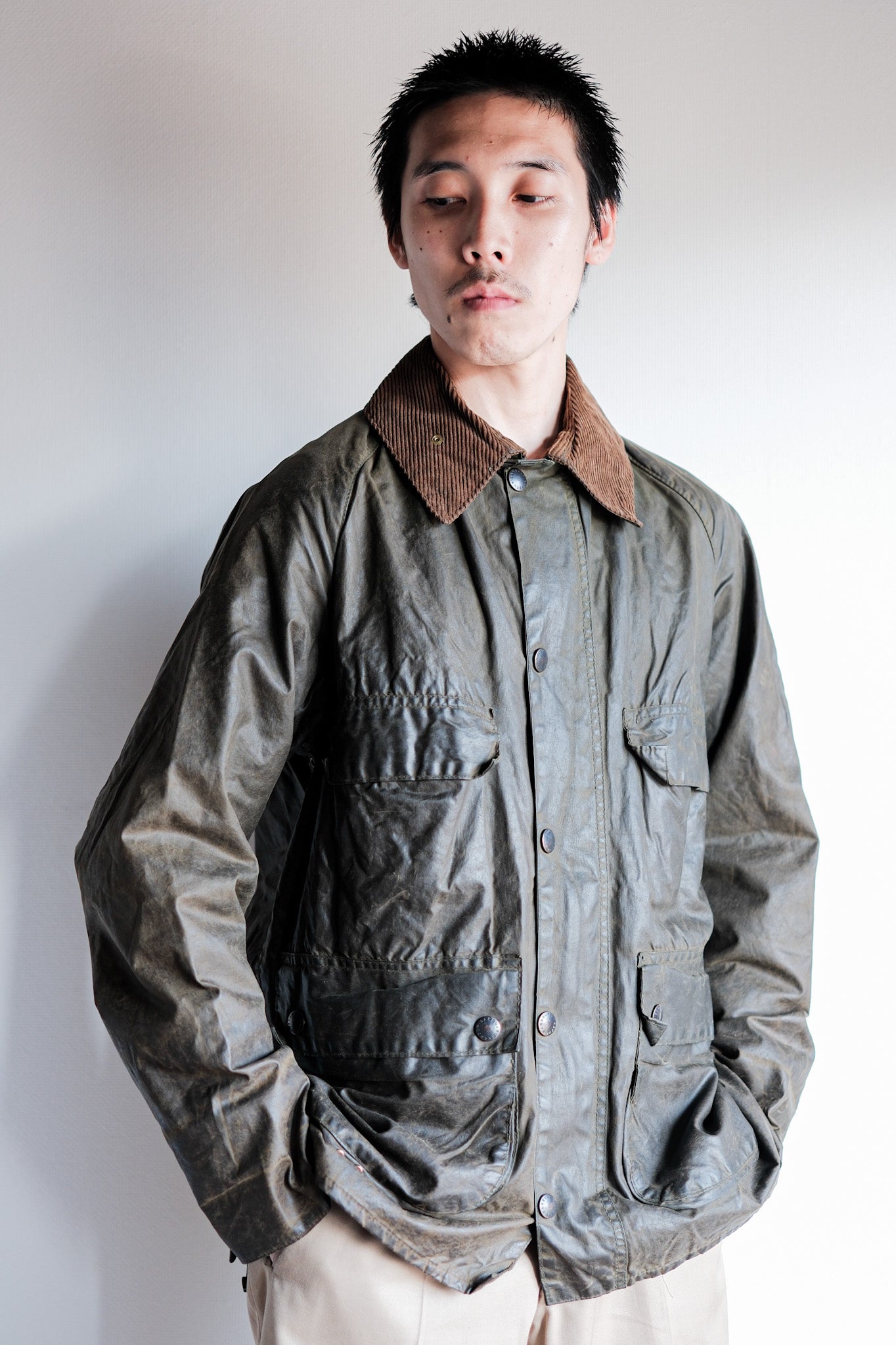 【~80’s】Vintage Barbour "BEDALE" 2 Crest Size.38 "4 Pockets"