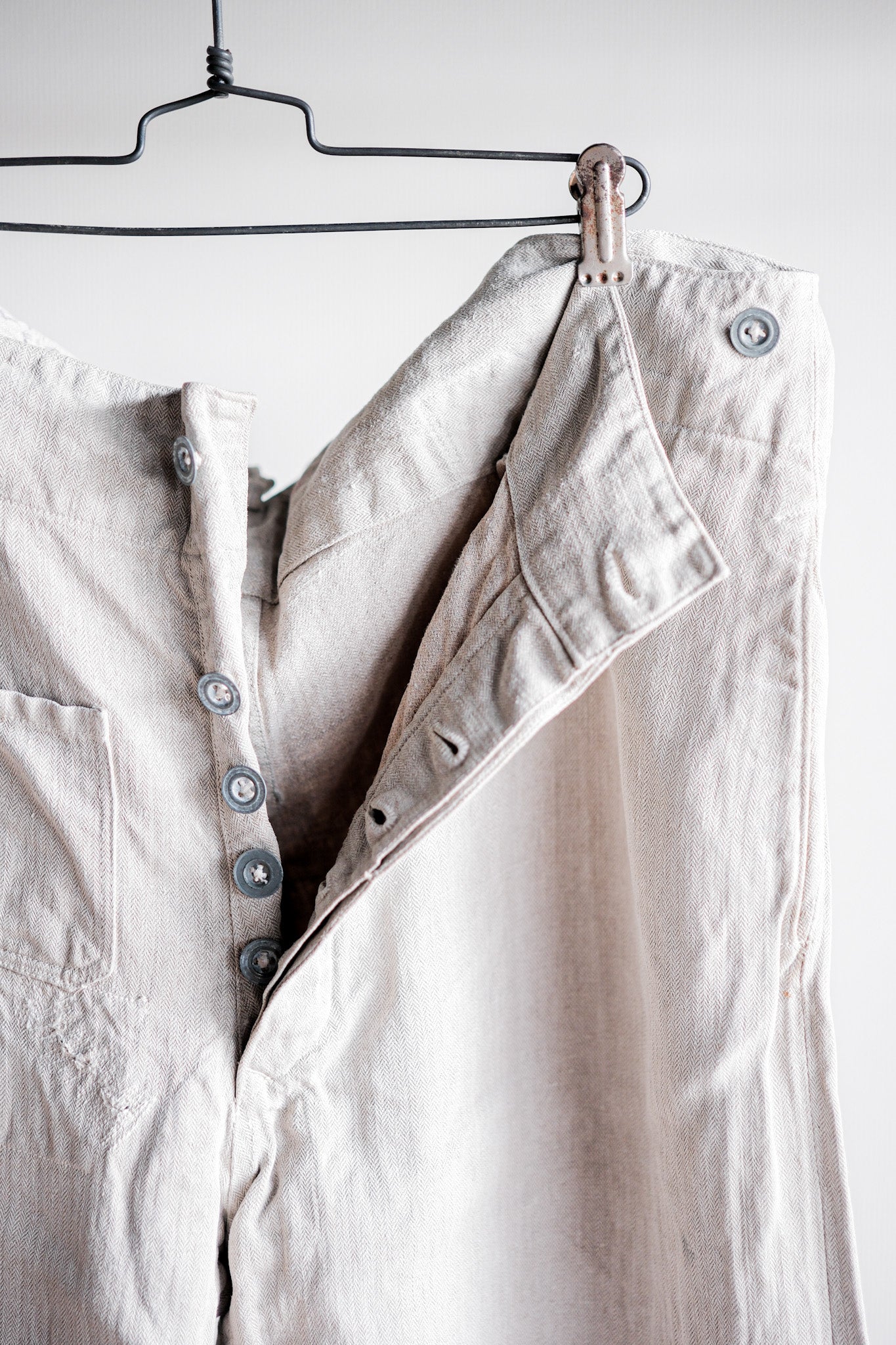 【~40's】WW2 German Army Drillich HBT Linen Trousers