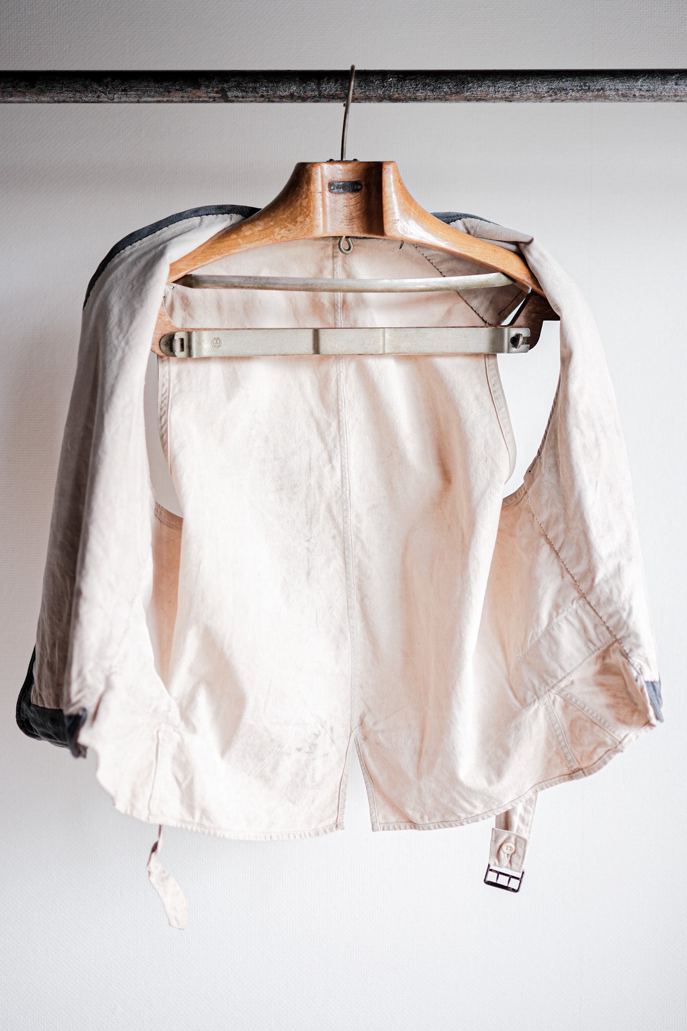 【~30's】French Vintage Salt & Pepper Cotton Work Gilet