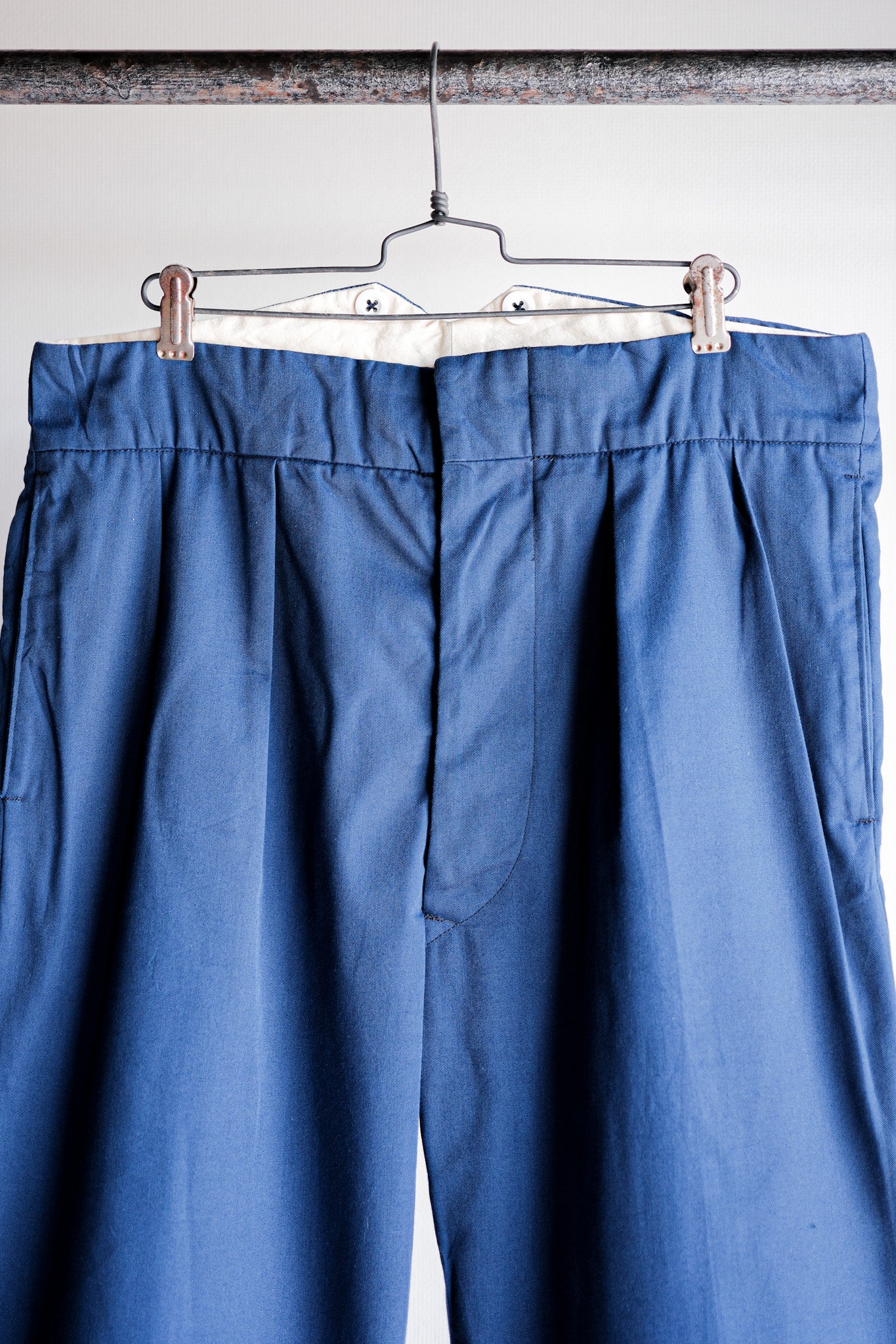 【~40's】British Vintage Blue Cotton Trousers "CC41" "Dead Stock"