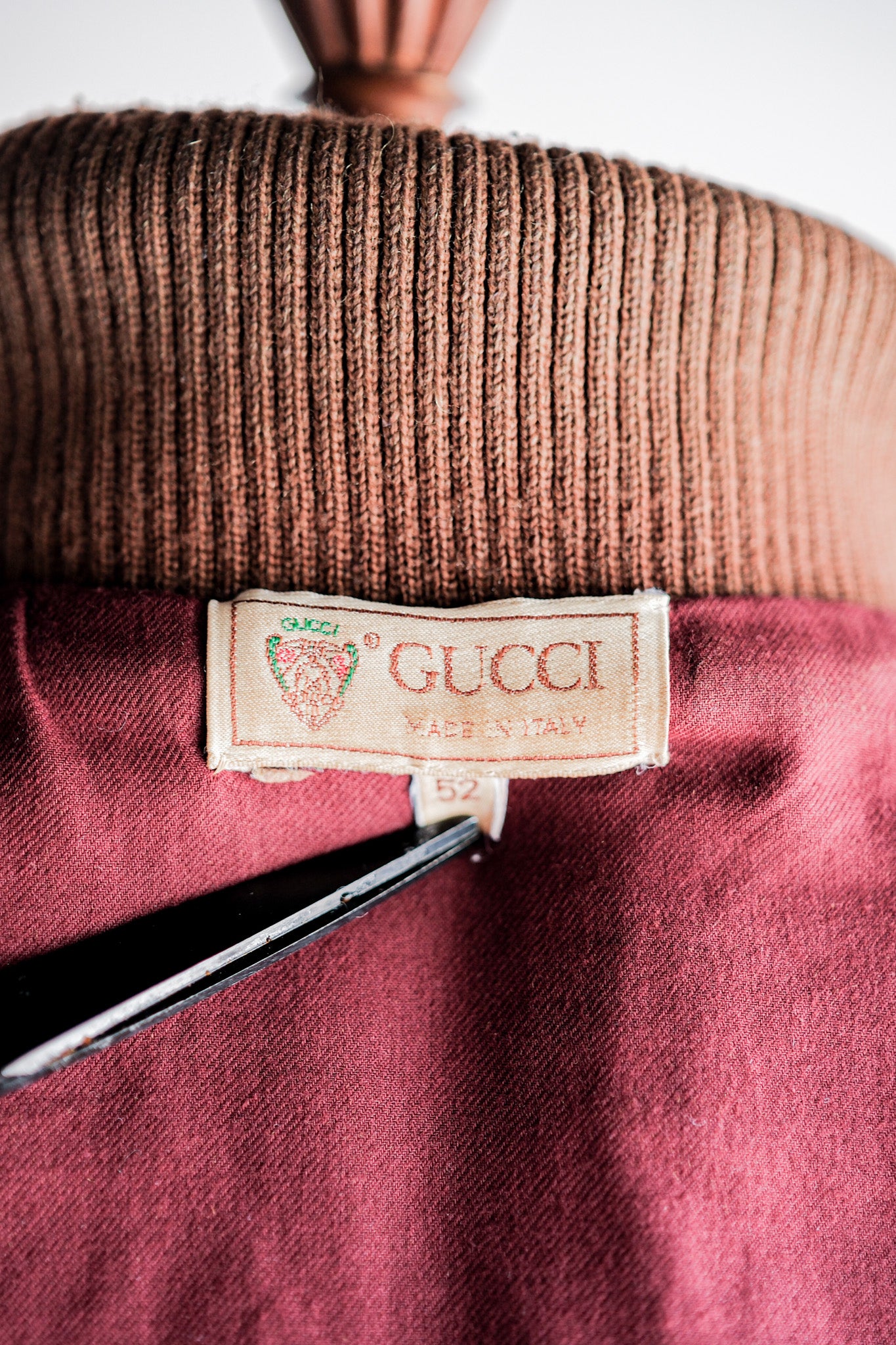 【~70’s】Old GUCCI Brown Leather Blouson Size.52