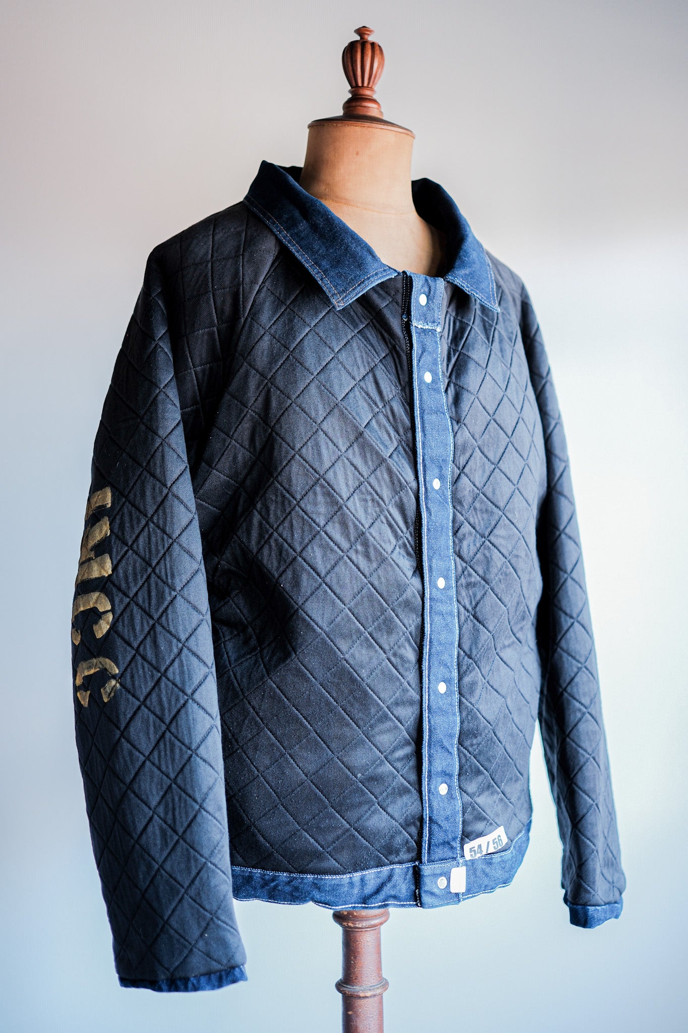 【~80's】American Vintage Raglan Sleeves Padded Denim Jacket Size.54