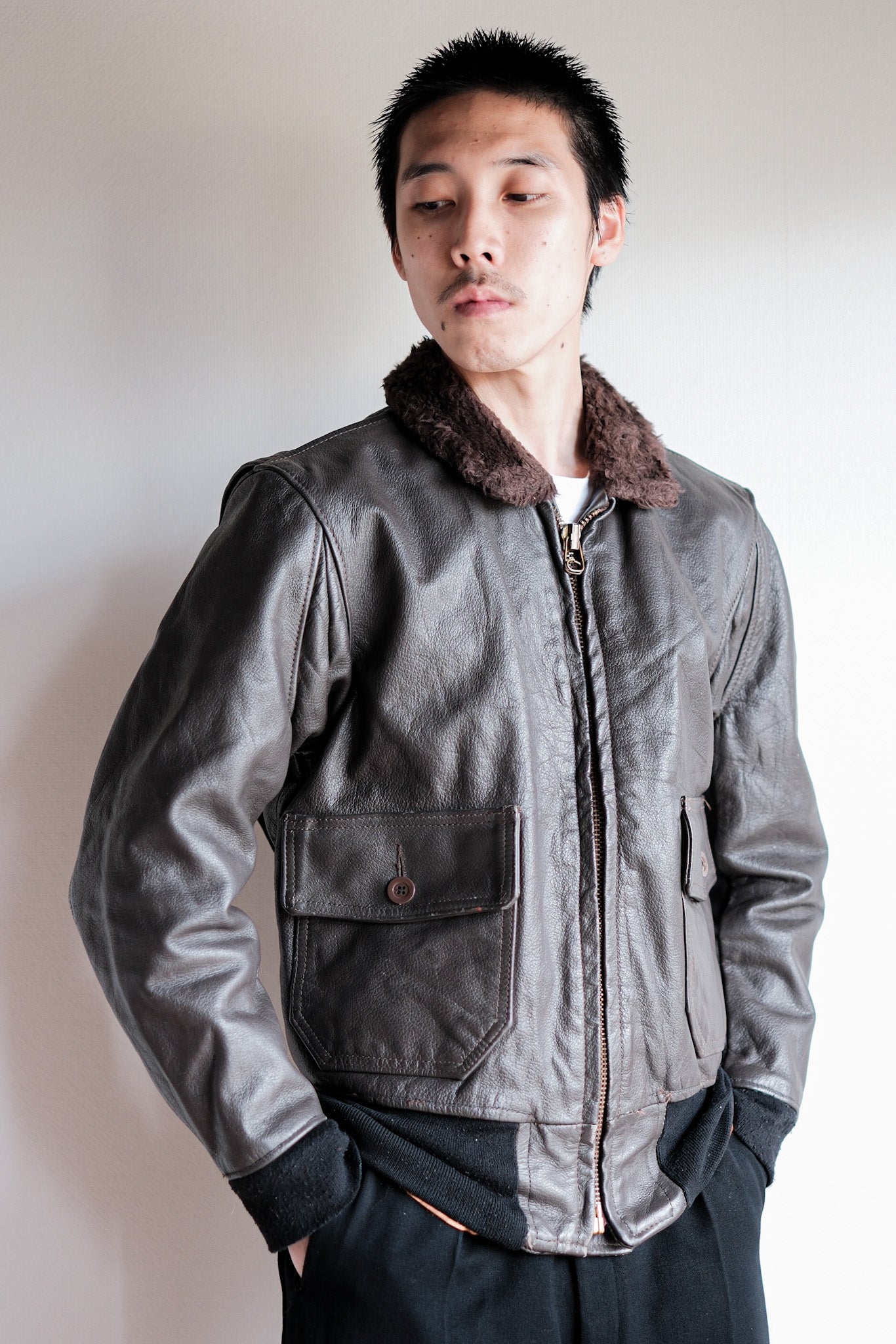 【~60's】U.S.NAVY G-1 Leather Flight Jacket Size.36
