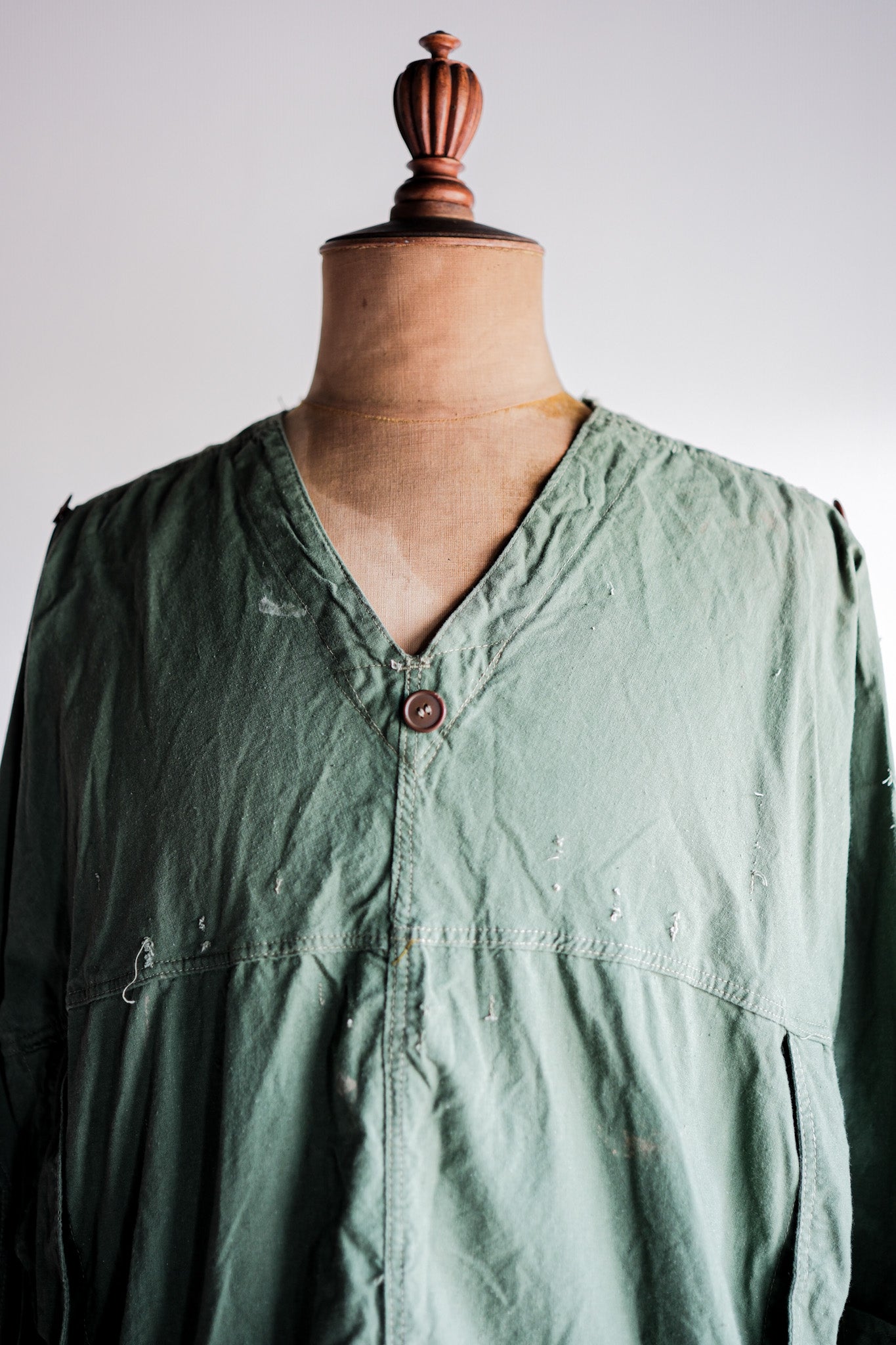 【~50's】Czechoslovakian Army Green Cotton Smock